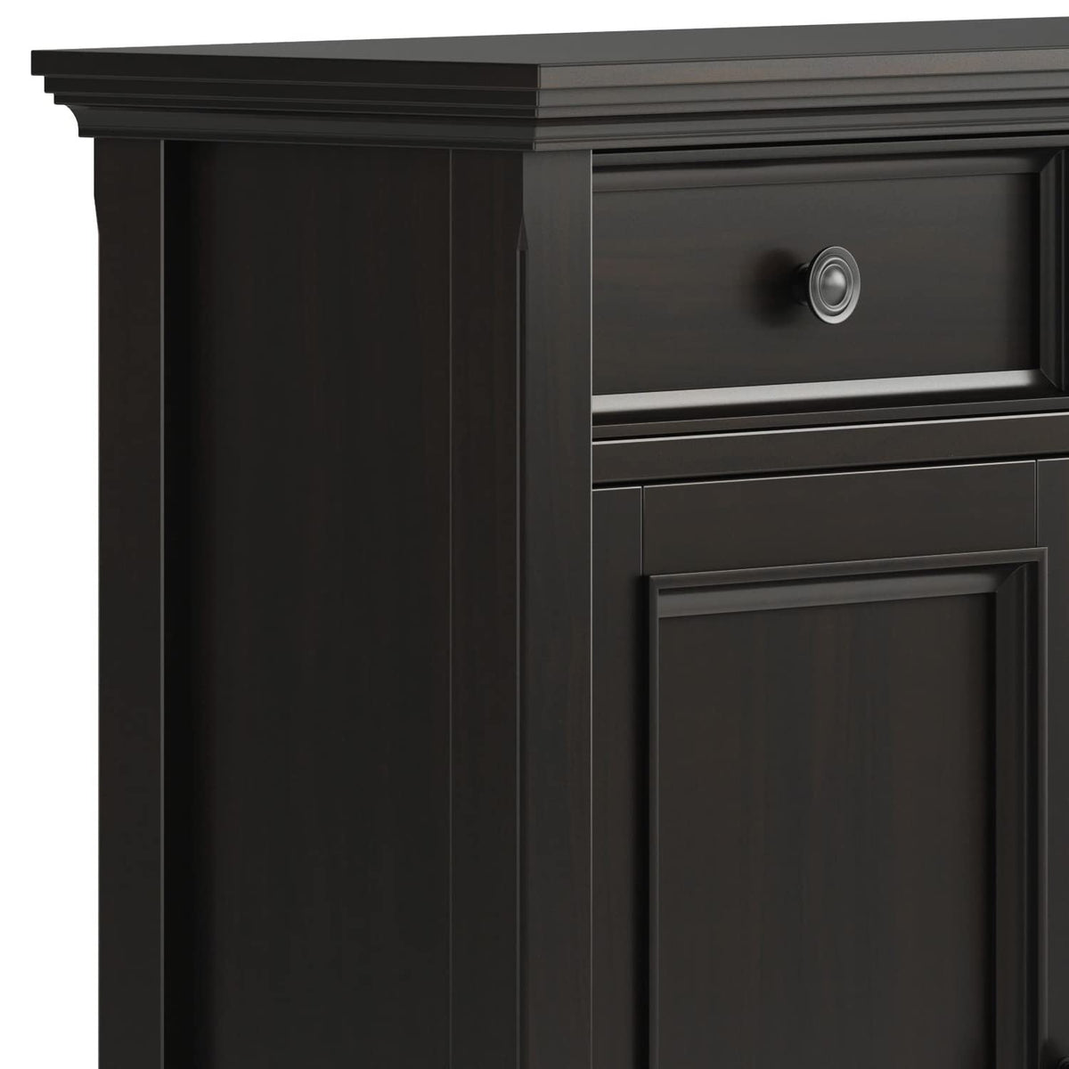 SIMPLIHOME Amherst Solid Wood 36 inch Wide Small Storage Bench and 36 inch Wide Storage Cabinet in Hickory Brown for the Living Room, Entryway, and Family Room, Transitional Style