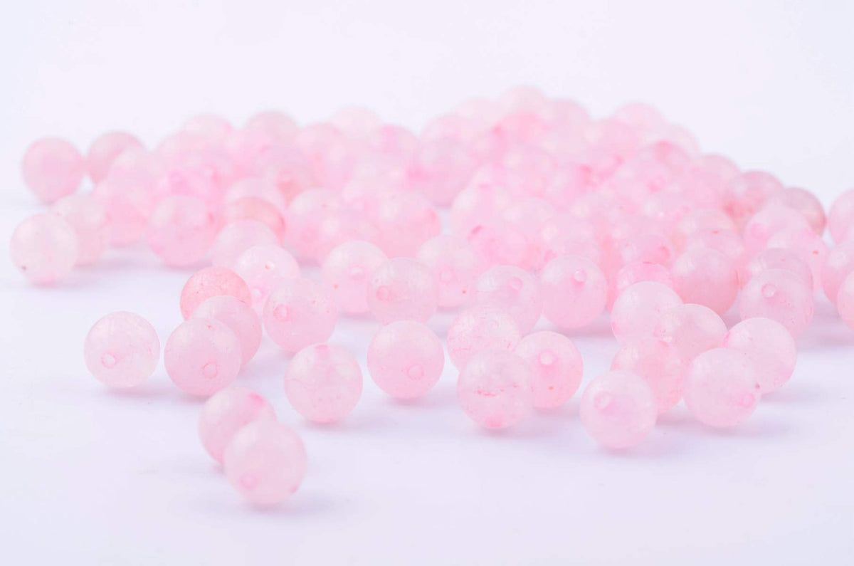 Natural Stone Beads 100pcs 10mm Rose Quartz Round Genuine Real Stone Beading Loose Gemstone Hole Size 1mm DIY Charm Smooth Beads for Bracelet Necklace Earrings Jewelry Making (Pink Rose Quartz, 10mm)