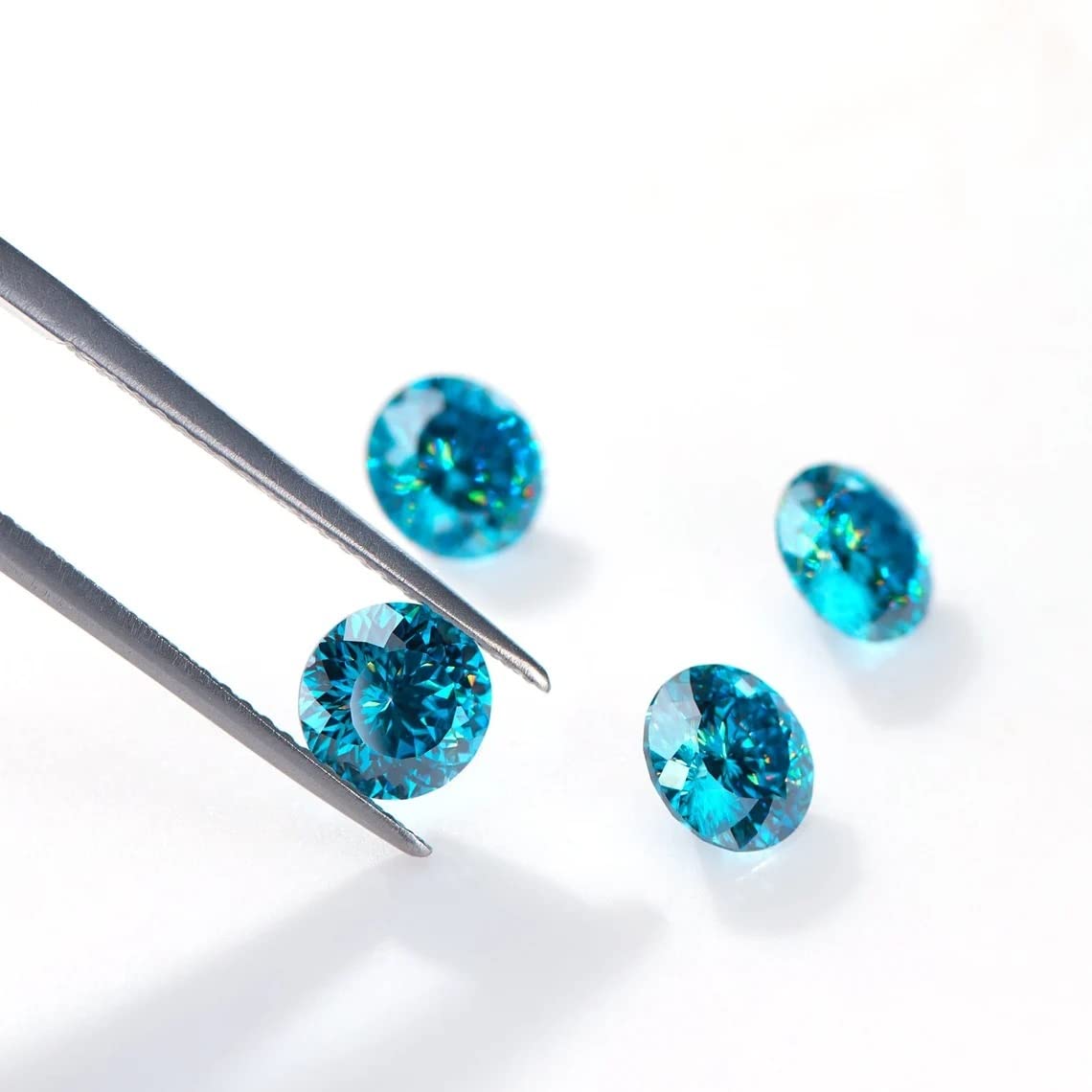 Riya Gems 1CT-50CT Portuguese Cut Brilliant Loose Moissanite , Real Vivid Blue Diamond, VVS1 Clarity, Gemstone for Making Engagement Ring, Jewelry, Pendant, Earrings, Necklaces, Watches (5)