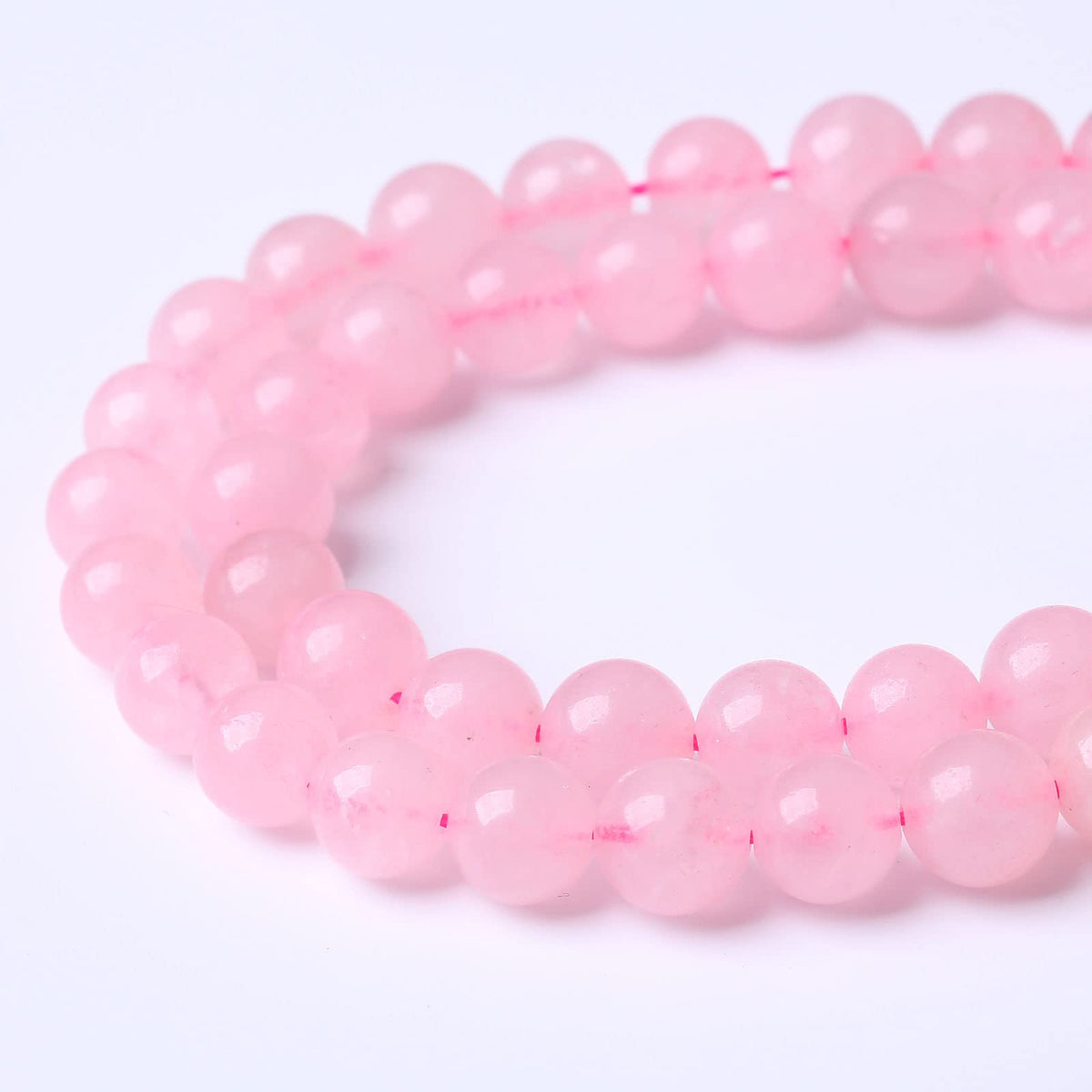 32PCS 12MM Beads Natural Rosestone Pink Crystal Quartz Gemstones for Jewelry Making DIY 15Inches