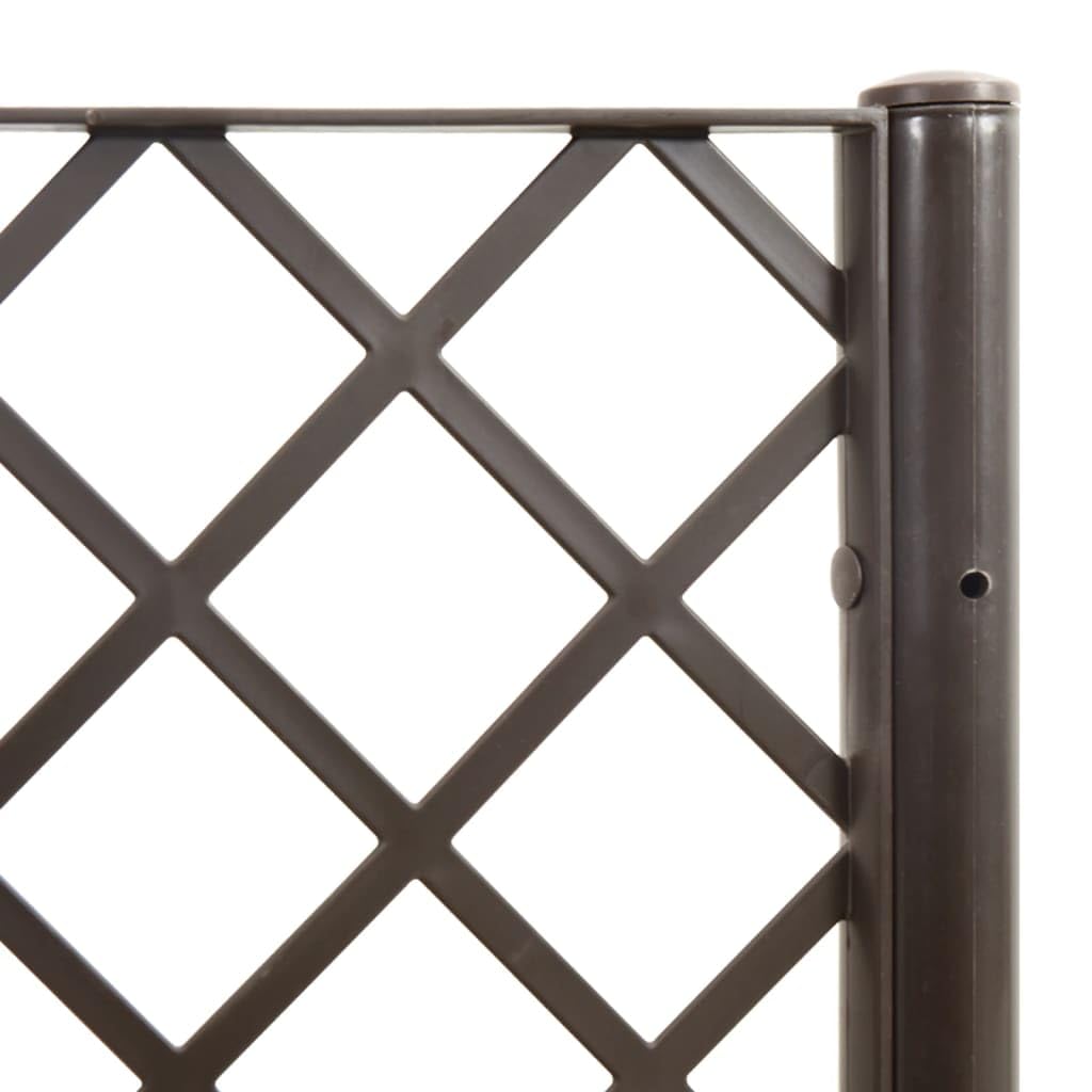 FUDUGEHMIOFWFJJ Large Modular Garden Planter with Trellis for Climbing Plants, 63x63x55 Inch UV Resistant Brown Polypropylene Outdoor Raised Bed for Patio, Balcony, Terrace
