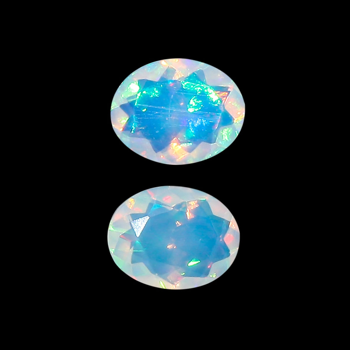 Yashee 2 Pcs,10x8 MM, Natural Ethiopian Opal Crystal,Brilliant Cut, Oval Shape, Jewelry Making Supply, Chakra Energy Healing Gemstone, Real Top Grade Crystal, Birthstone, Wholesale deal