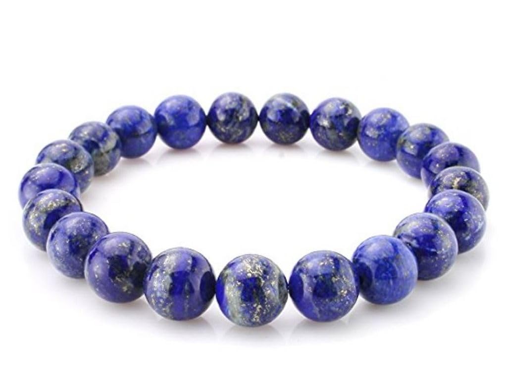 Adabele Real Natural Blue Lapis Lazuli Gemstone Beaded Bracelet 7 inch Stretch Chakra Healing Crystal Stone Women Jewelry Energy Quartz Rock Women Gift GB8-20
