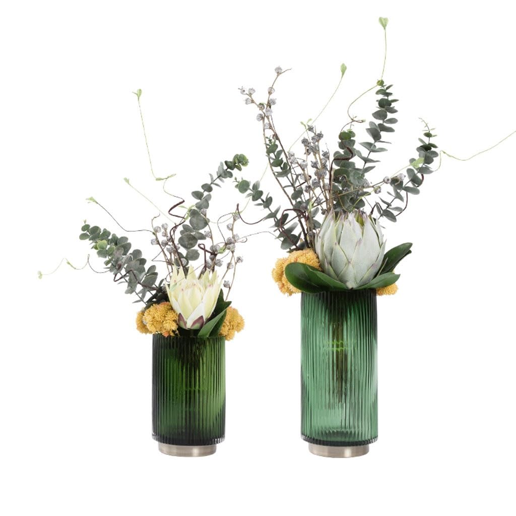 Faux Tree Nordic Light Luxury Simulation Flower Art Decoration Living Room Dining Table Negotiating Table Glass Bottle Flower Arrangement Decoration Faux Plants Indoor(B)