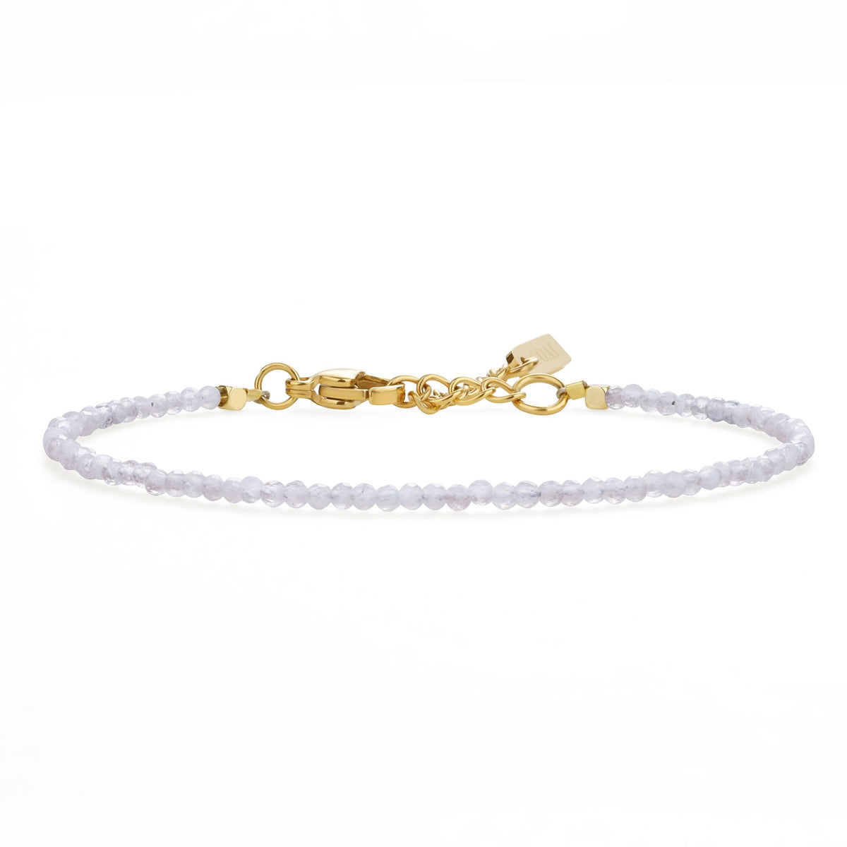 COAI Women's Crystal Bracelet Stone Beaded Moonstone Bracelet for Women 2mm