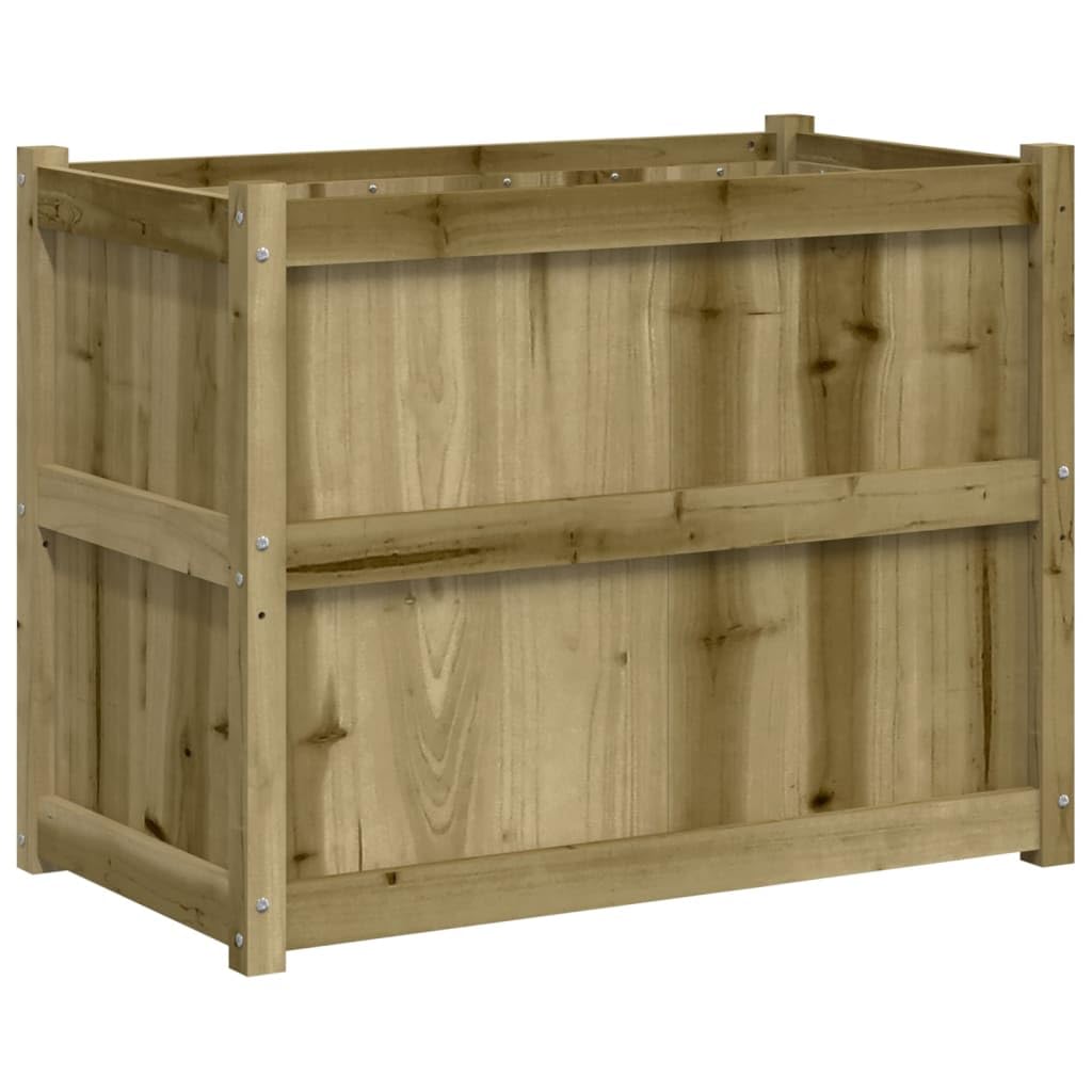 Foknhdi Large Outdoor Garden Planter Box 35 4x35 4x27 6 in Treated Solid Pine Wood Weathered Brown Raised Flower Bed for Patio Balcony Herb Vegetables