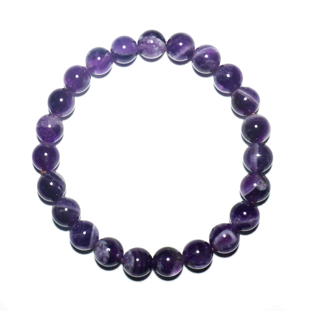 8MM Amethyst Bracelet (Include Cotton-like) | Natural and Classic | Resisting Negative Energy | Dream Amethyst | For Girlfriend Mom Sister | fits for small wrist size about 6.5-7 inch