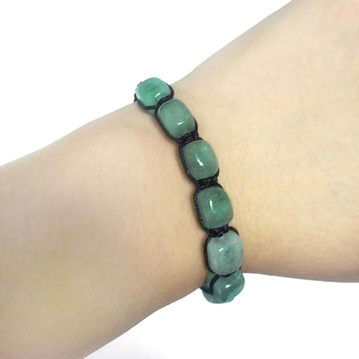 LE SKY Natural Crystal Bracelets Adjustable Hand Woven Rope Healing Chakra Gemstone Beads Bracelet for Yoga Energy Jewelry 5 Strands