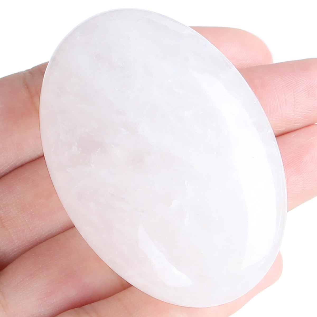 MAIBAOTA 2.4" Large Clear Quartz Crystal Stone Polished Palm Stone Healing Crystals 0.7" Thick Natural Reiki Gemstone Worry Stone Energy Balancing Anxiety Stress Relief Meditation 1 Pc