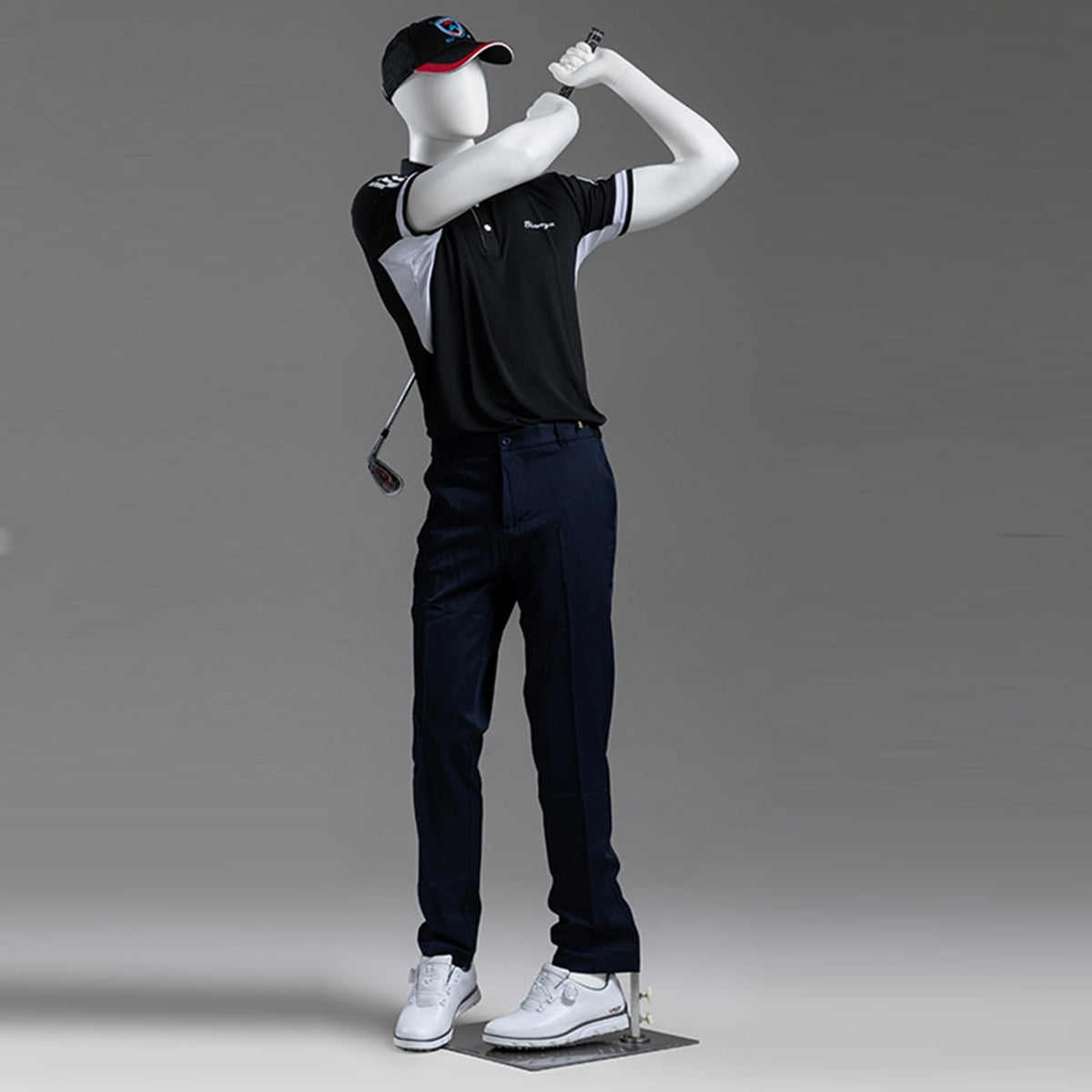 Realistic Golf Sports Mannequin Full Body Display, Detachable Male/Female Dress Form with Sturdy Metal Base for Retail Showcases and Apparel Display(Male One Size)