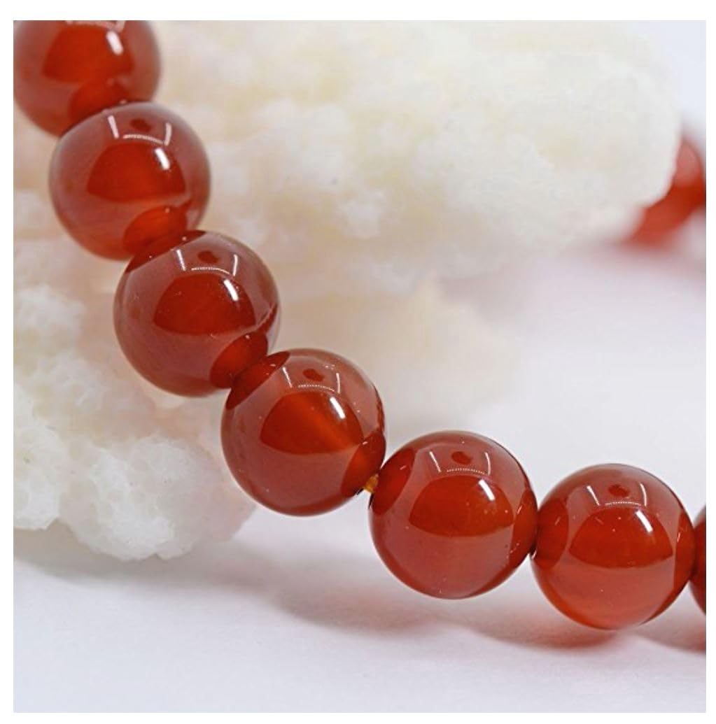 Adabele Real Natural Carnelian Red Agate Gemstone Beaded Bracelet 7 inch Stretch Chakra Red Gems Stones Healing Crystal Energy Quartz Rock GB8-29