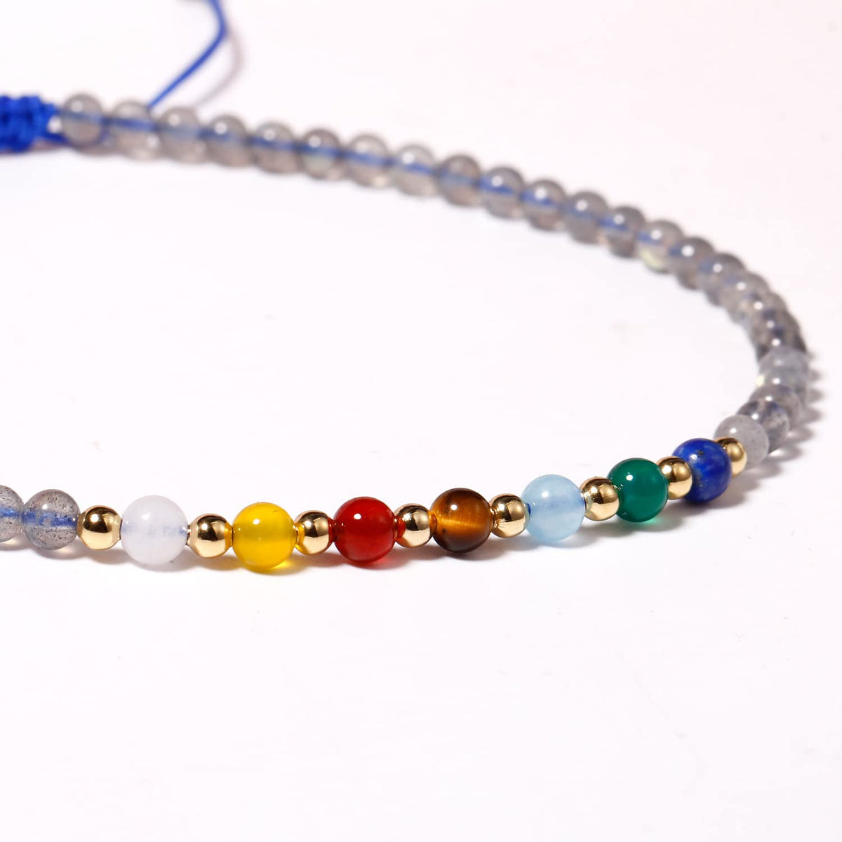 Jewever 7 Chakra Ankle Bracelets for Women Beach Foot Healing Crystals Lava Rock Essential Oils Diffuser Worry Stone Energy Balancing Meditation Yoga Gifts (Moonstone)