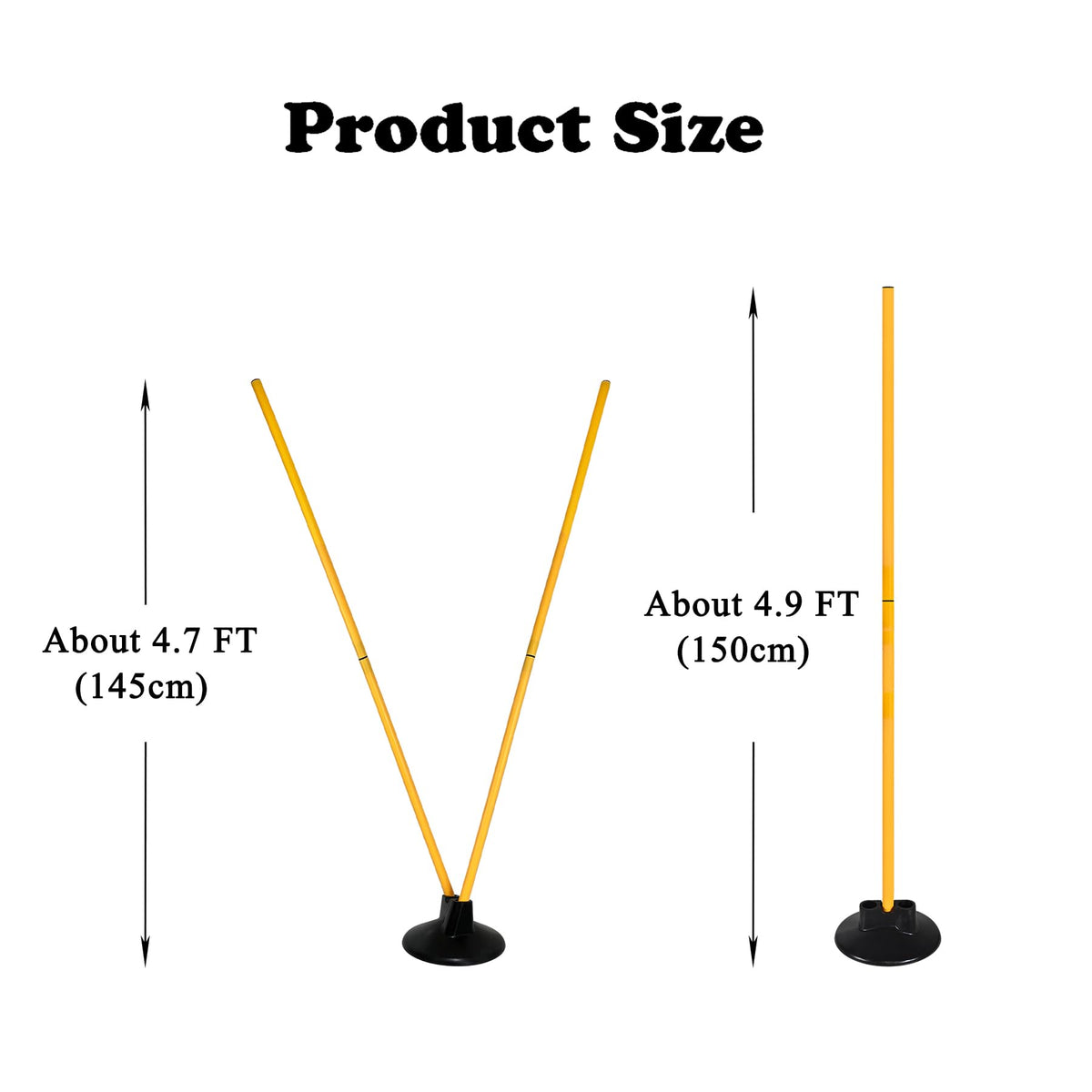 Voodans Soccer Agility Poles Set with Base, Speed and Agility Training Equipment Football Outdoor Sports Equipment for Practice Drill (Pack of 6)