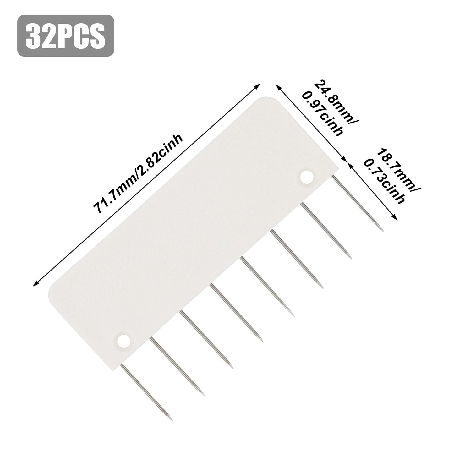 LAMXD 8 Pins Knit Blocking Pins Kit,Knit Blocking Combs – 32 Combs for Blocking Knitting, Crochet, Lace or Needlework Projects – for use with Blocking Mats for Knitting Mat…