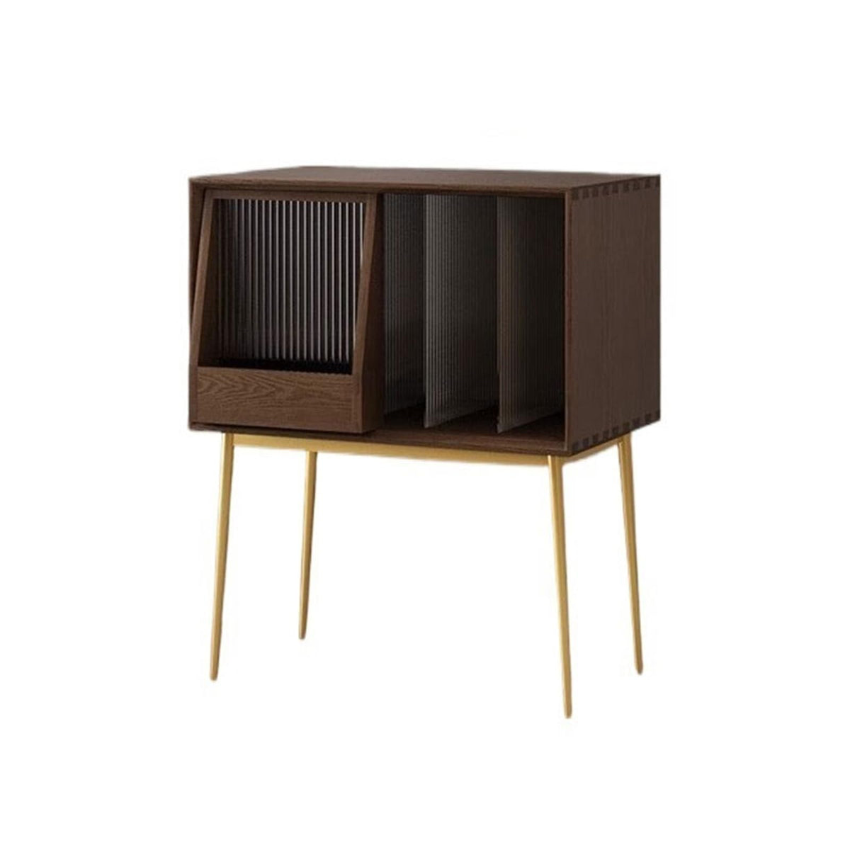 uP9sF2mD DVD Shelf Organizer Light Luxury Wooden Vinyl Record Cabinet with Sliding Doors, High Legged Books CD Storage Rack CD Storage Rack