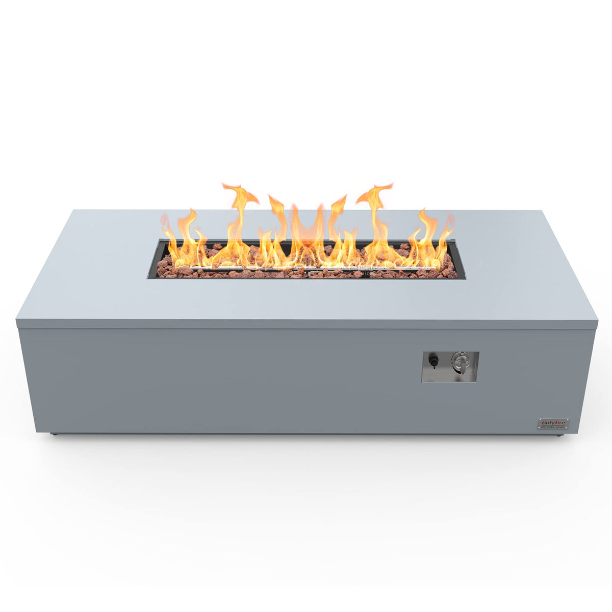 ONLYFIRE OUTDOOR LIVING Premium 60” Outdoor Fire Pit Table with Lava Rocks & 12FT Hose, Large Propane Gas Fire Table, Smokeless Fireplace 60,000BTU for Backyard Patio Villa Bonfire Party, FP014