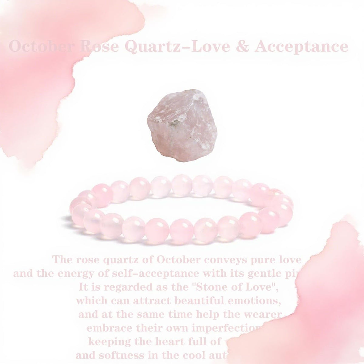 Crgwxzl October Birthstone Bracelets for Women Men,Healing Crystal Protection Stone Rose Quartz Beads Bracelet,String Wrap Zodiac Month Bracelets Birthday Jewelry Gifts
