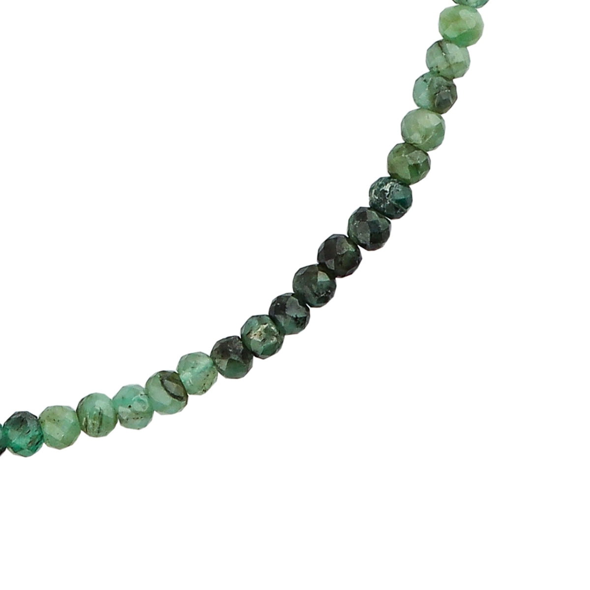 CRYSTALINES Natural Shaded Emerald Gemstone Bolo Bracelet, Faceted Beads Stones, Hypoallergenic Handmade Boho Jewelry for Women, Healing Crystals, Adjustable Silver Chain 6+4inch, May Birthday Gift