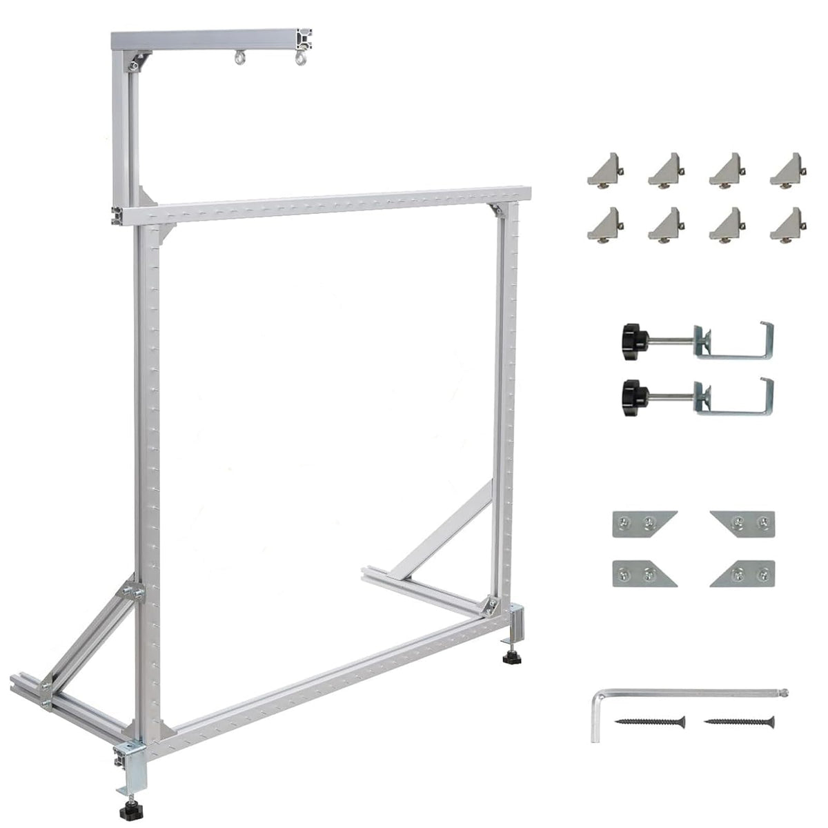tonchean Rug Tufting Frame Kit 35.5''x35.5'' Aluminum Metal Tufting Frame for Rug Making Adjustable Tufting Cloth Stand for Carpet Making, Tufting Supplies