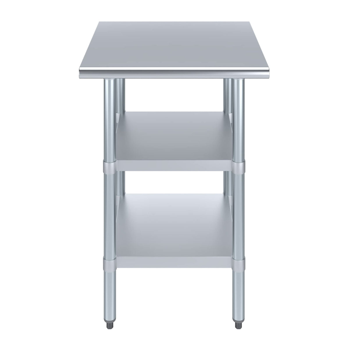 24" Long X 24" Deep Stainless Steel Work Table with 2 Shelves | Metal Food Prep Station | Commercial & Residential NSF Utility Table