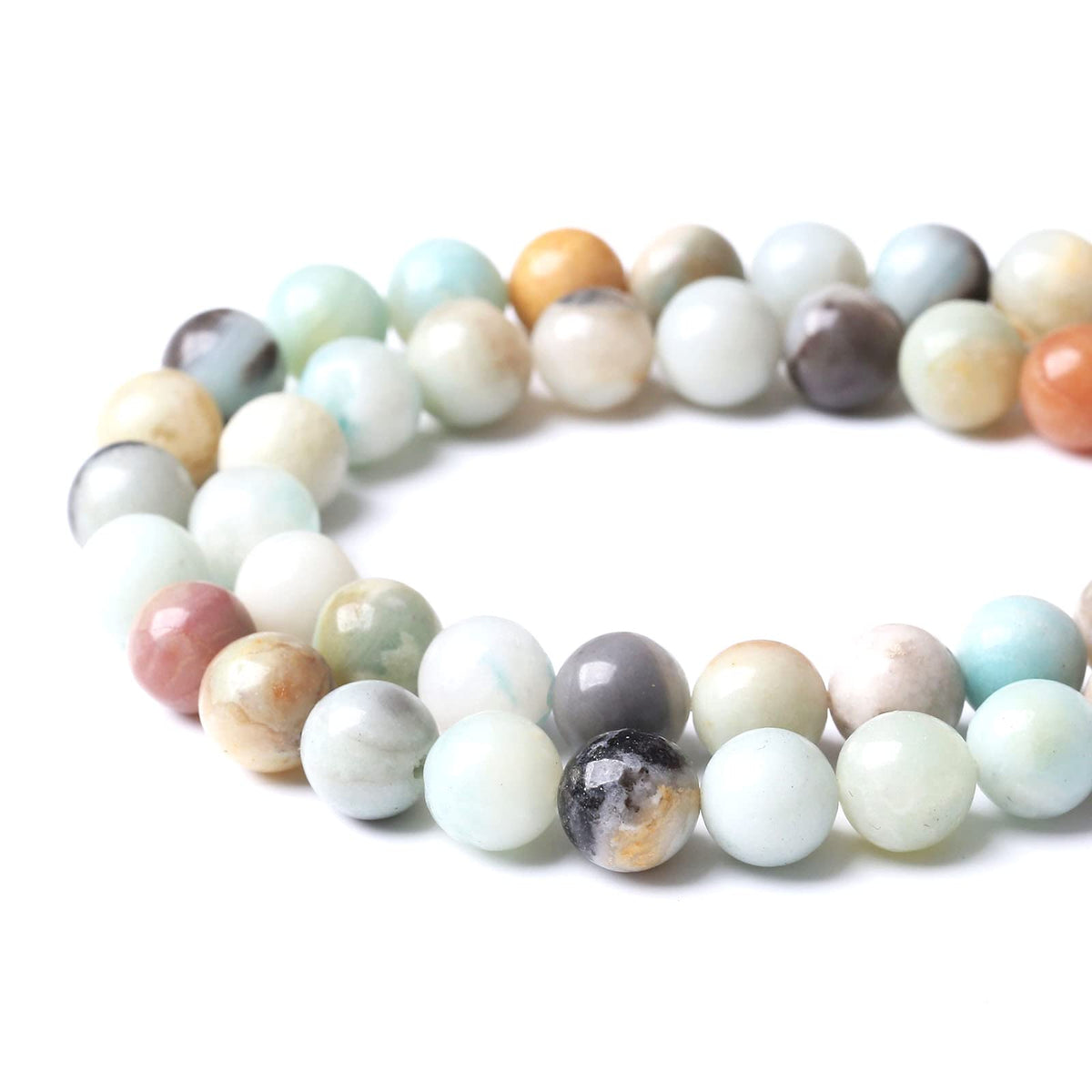 36PCS 10MM Natural Amazonite Beads Round Loose Stone Beads for Jewelry Making DIY Energy Stone Healing Power Bracelet 15"