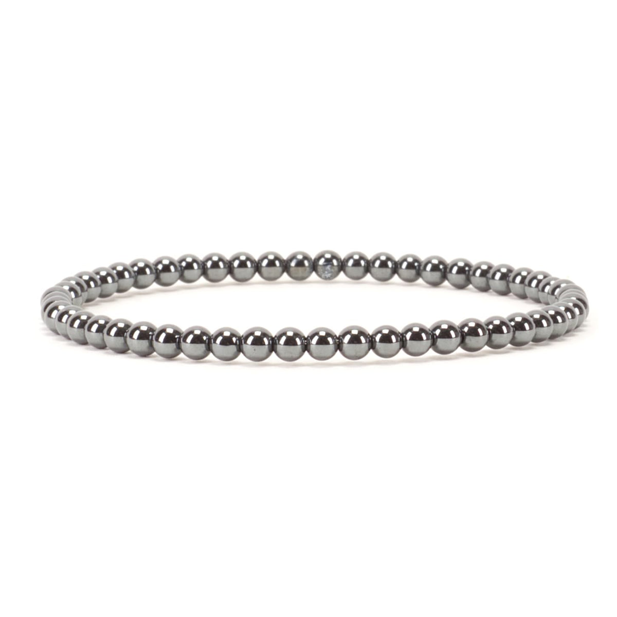 Cherry Tree Collection - Small, Medium, Large Sizes - Gemstone Beaded Bracelets For Women and Men - 4mm Round Beads (Hematite, Small)