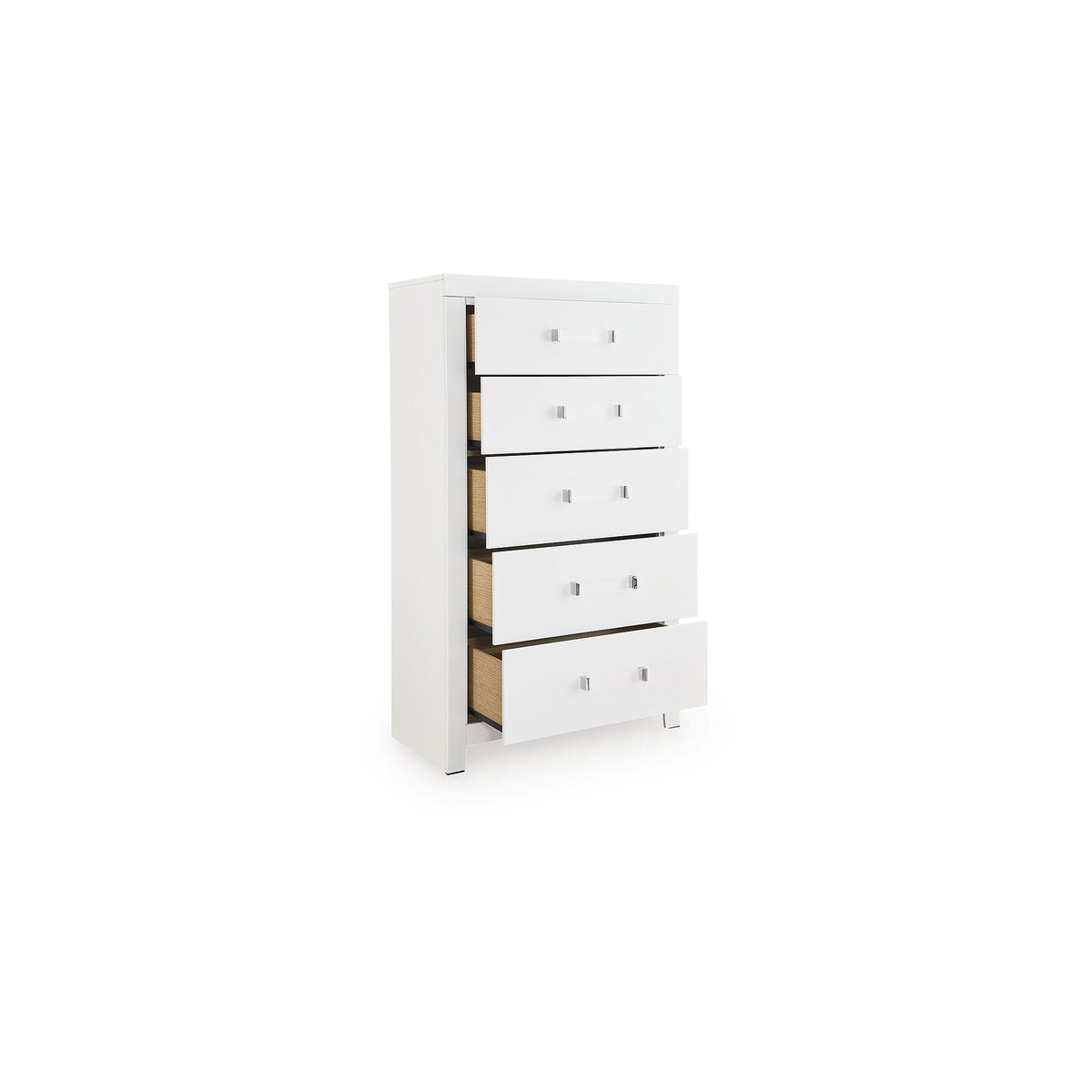 Signature Design by Ashley Marzoni Contemporary 5-Drawer Chest with Safety Stop, White