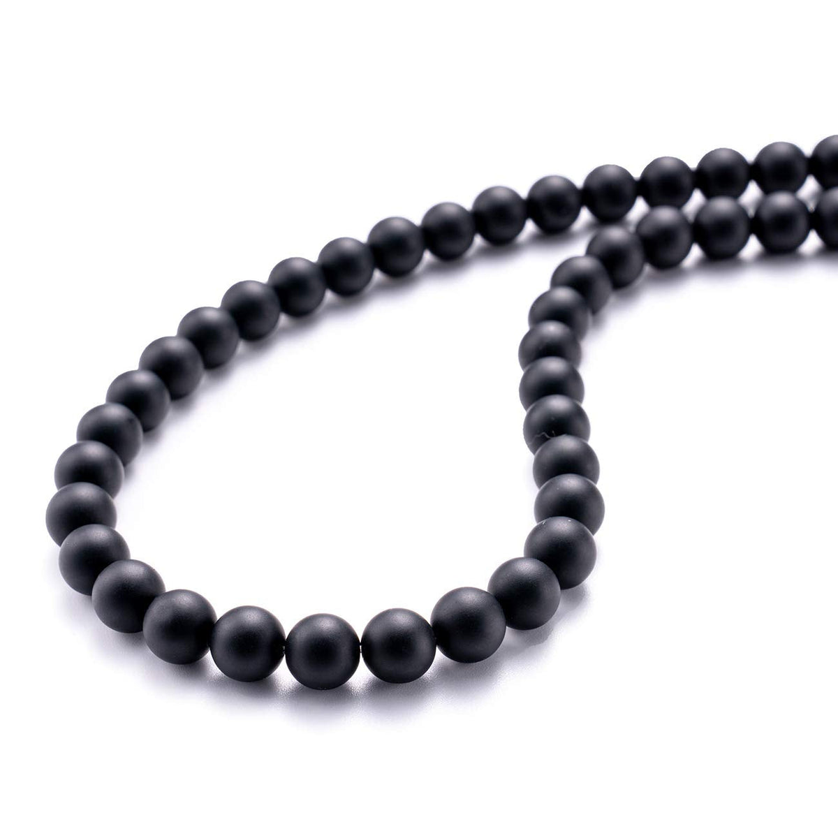 BEADIA Matte Black Onyx Natural Stone Round Loose Semi Gemstone Beads for Jewelry Making 6MM 61PCS
