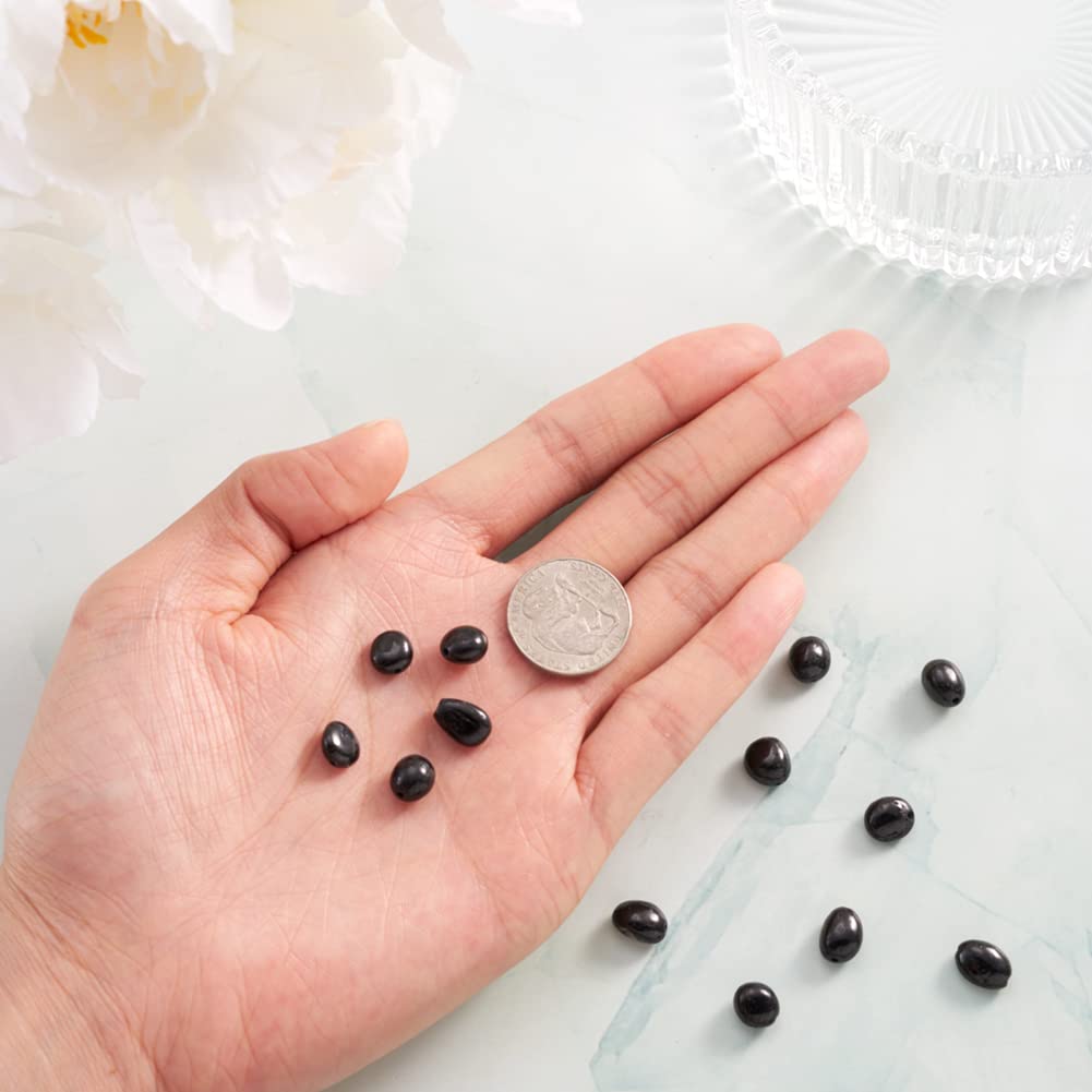 Fashewelry 43Pcs Irregular Natural Black Tourmaline Stone Beads Nugget Tumbled Chakra Healing Gemstone Beads Crystal Healing Loose Beads 8-10x7-8mm for Earring Bracelet Necklace Jewelry