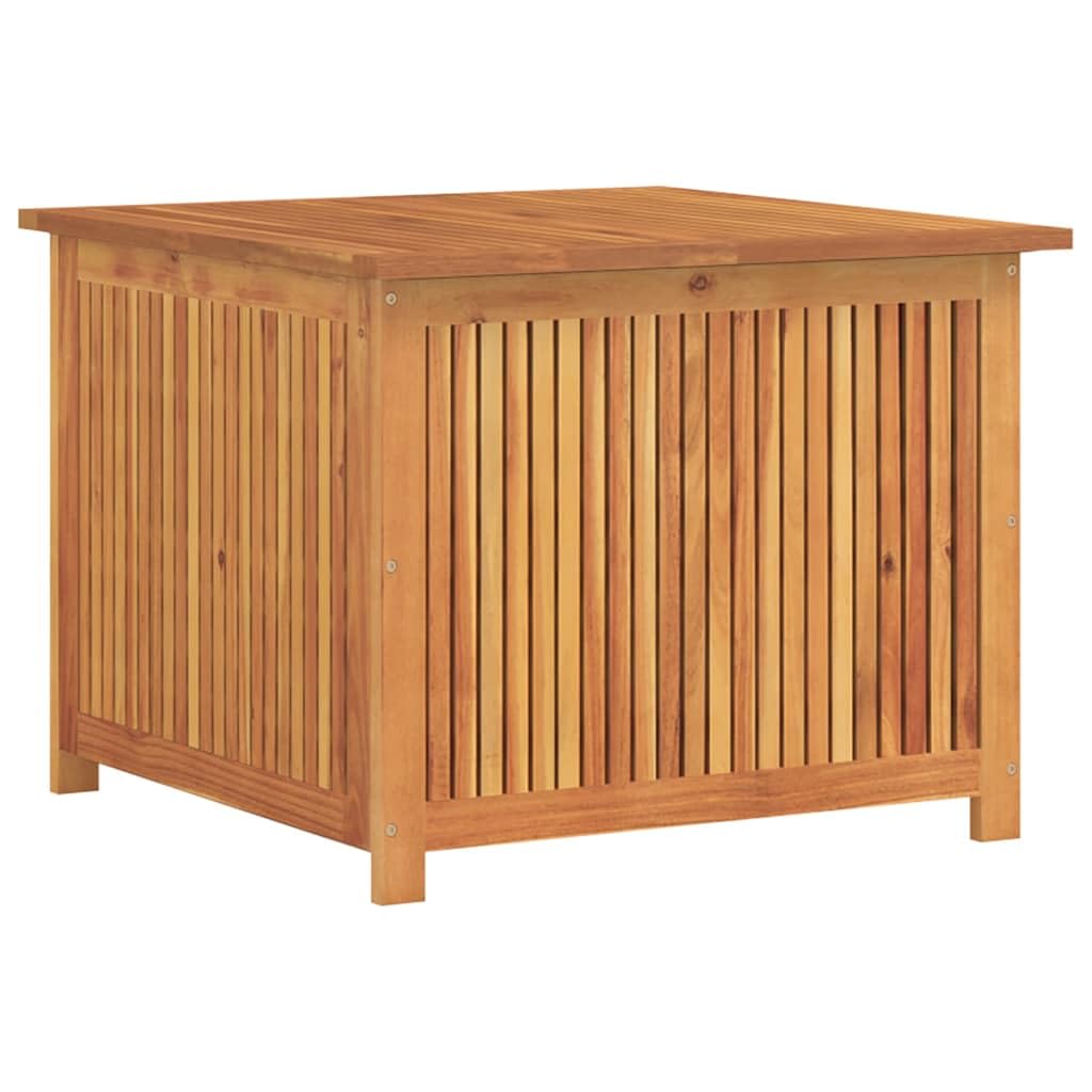 RCODSSK Solid Acacia Wood Patio Storage Box, 29.5x29.5x22.8 Inch Wooden Storage Box for Cushions, Pillows, and Garden Tools, with Water-Proof Bag for Indoor Outdoor Use