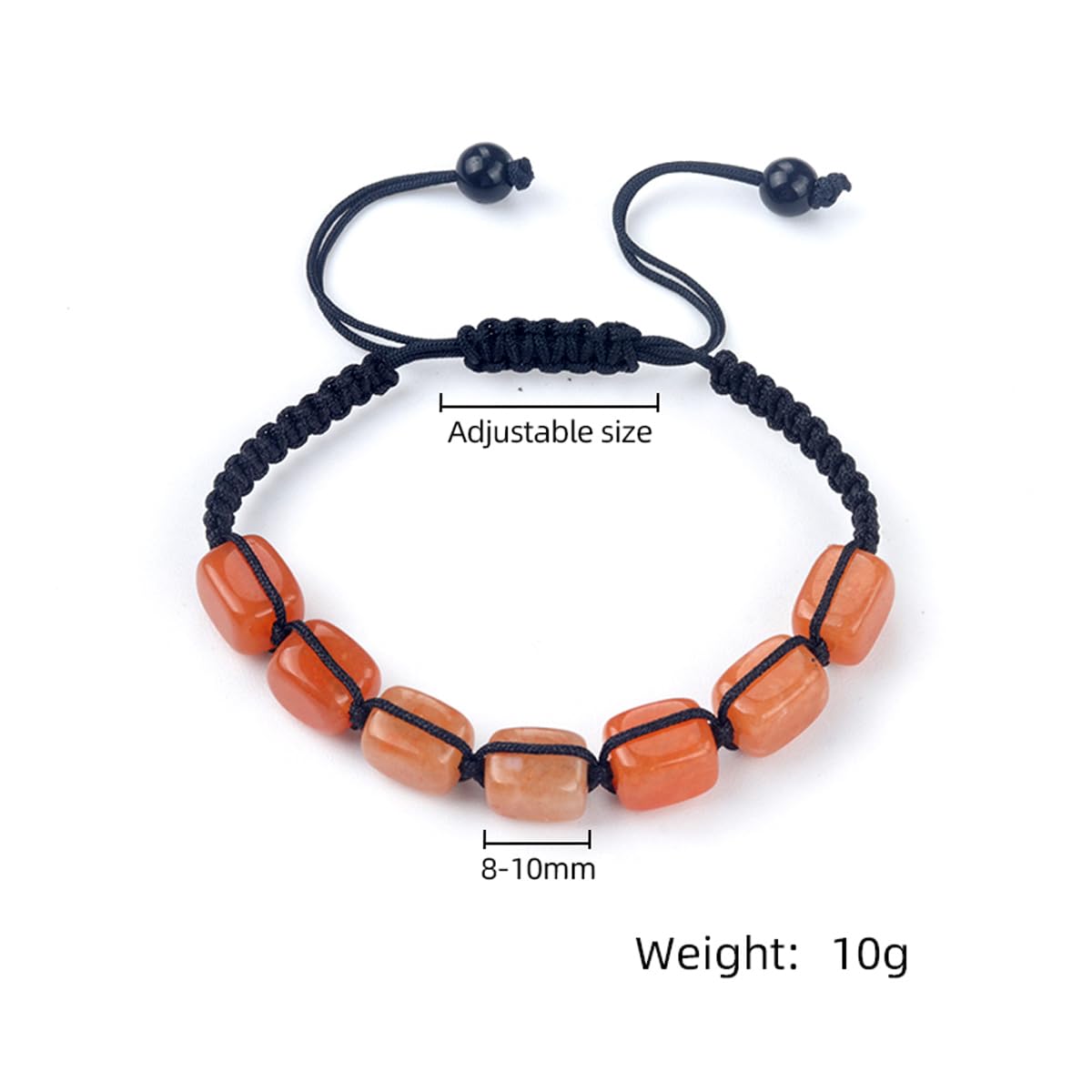 LE SKY Natural Crystal Bracelets Adjustable Hand Woven Rope Healing Chakra Gemstone Beads Bracelet for Yoga Energy Jewelry 5 Strands