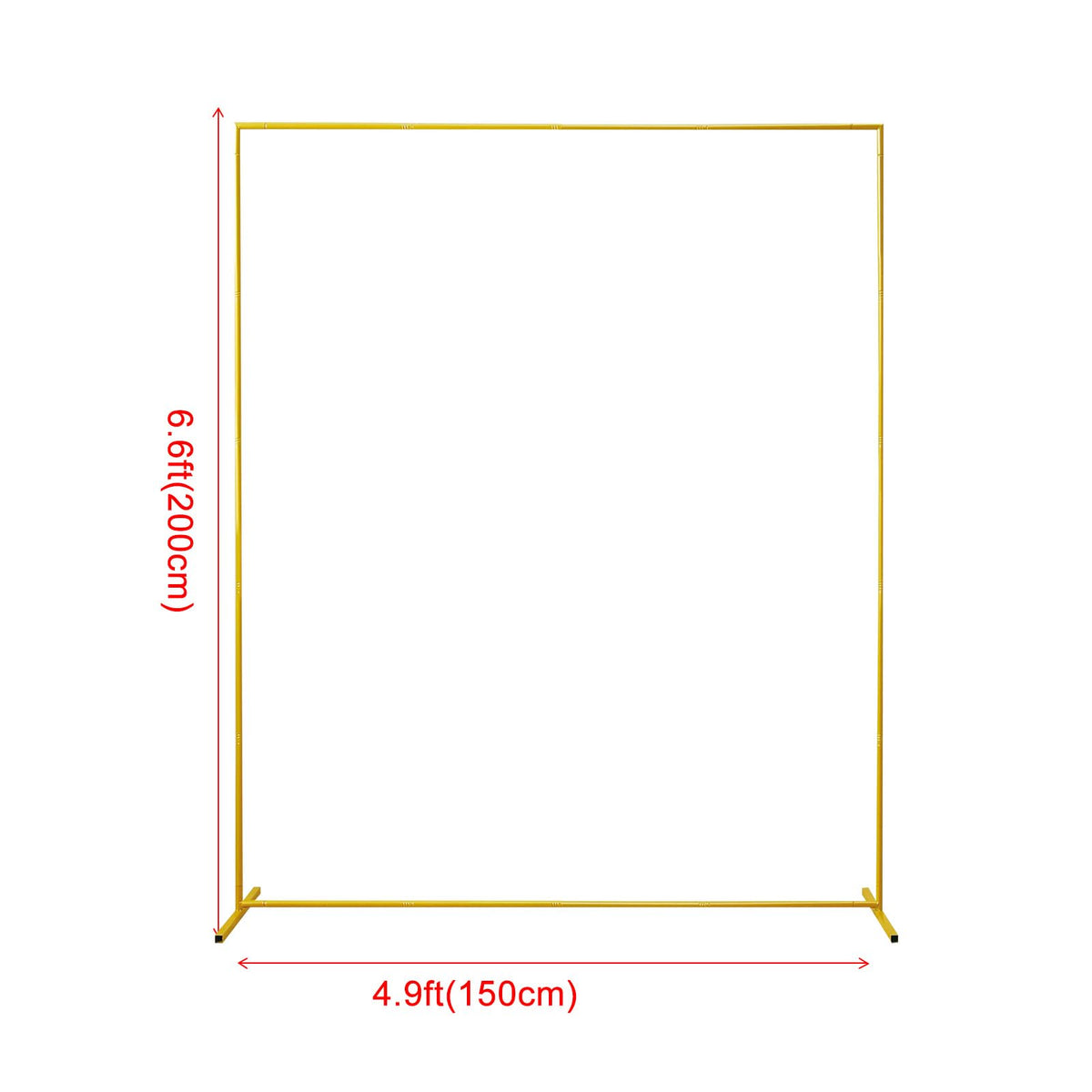 Gold Wedding Arch Backdrop Stand, 6.6FT*5FT Square Balloon and Flower Metal Aluminum Frame for Ceremony, Anniversary, Party, Baby Shower Photo Booth Decoration.