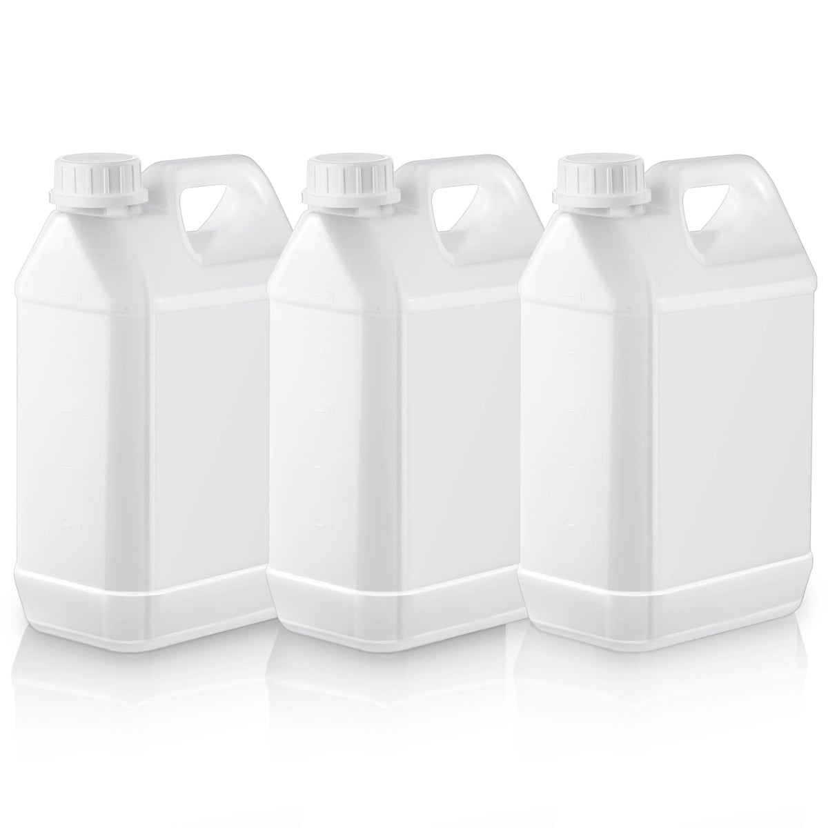 Ziliny 3 Pcs 1 Gallon Plastic Jug with Lids Square Empty Storage Containers Hdpe Carboy Plastic Jar Containers for Water Milk Beverage Oil Liquids (White)