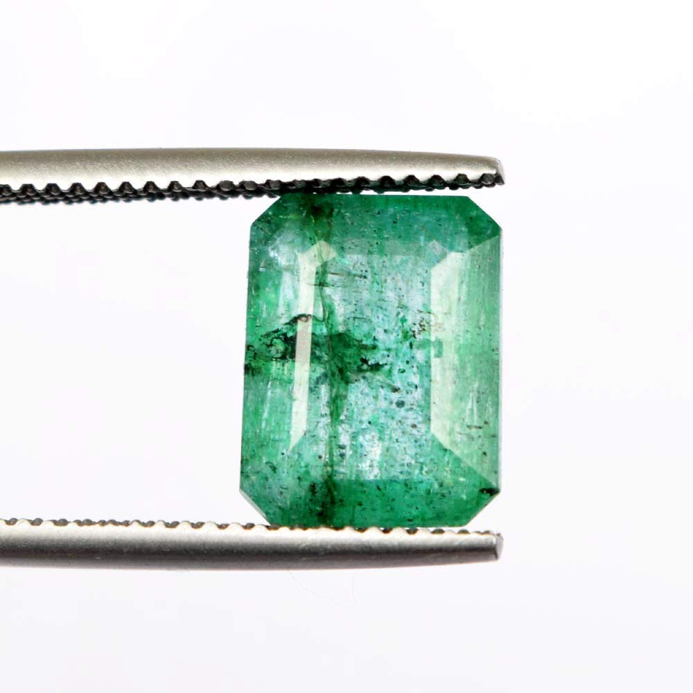 EGL Certified Perfect Emerald Cut Gems / 4.45 Carat Natural Green Emerald/Loose Gemstone for Pendant - Necklace B-7714