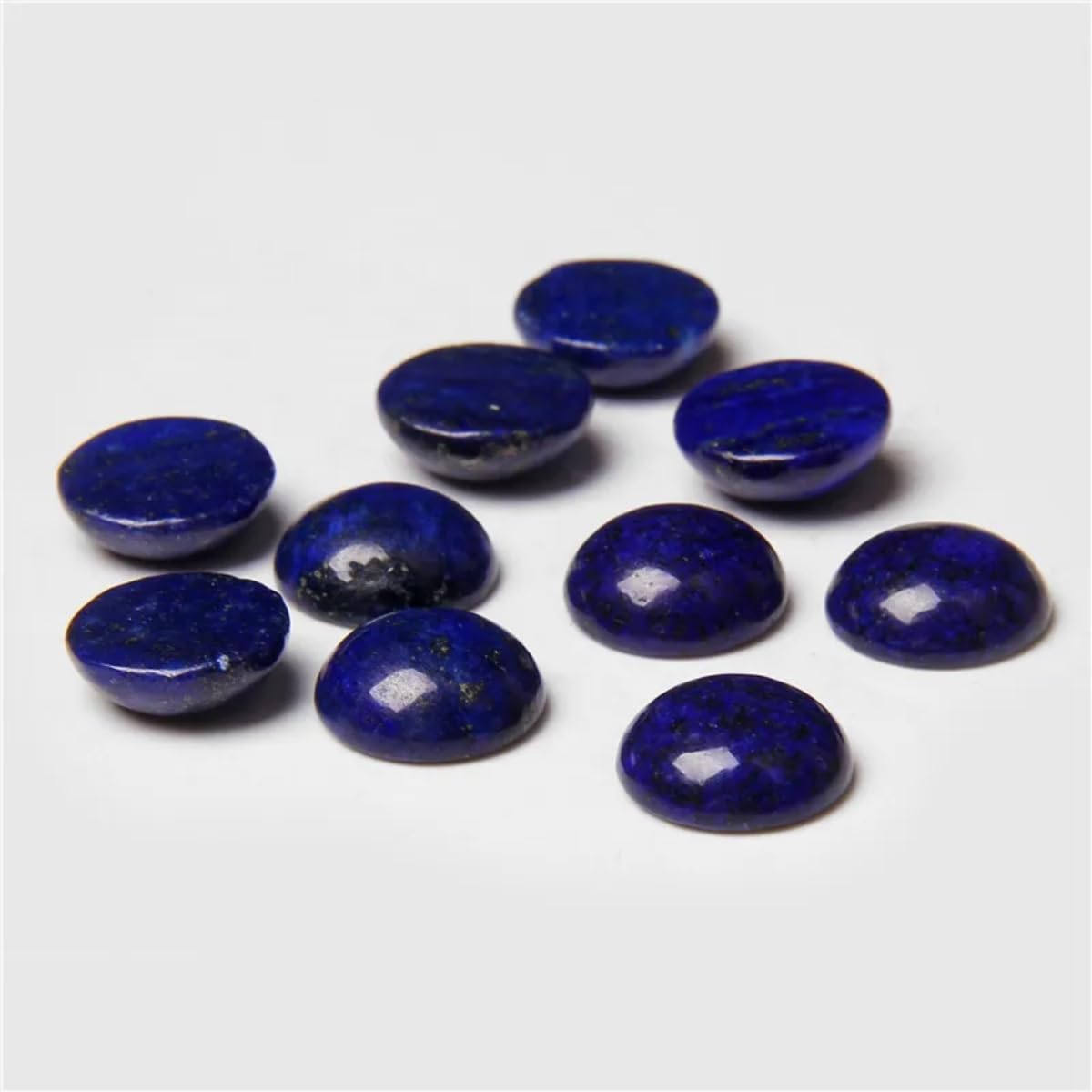 20pcs 14mm Natural Stone No Hole Lapis Lazuli Semicircle Smooth Cabochons Beads Healing Chakra Crystal Stone Bead for Jewelry Making Rings Earrings Necklace Bracelet DIY Crafts