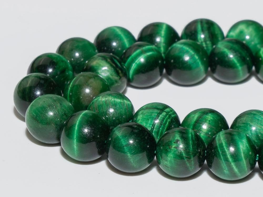 Zenkeeper 108Pcs Green Tiger Eyes Spacer Loose Beads Bulk with Holes Handcrafted for DIY Bracelets Jewelry Making Crafts Supplies
