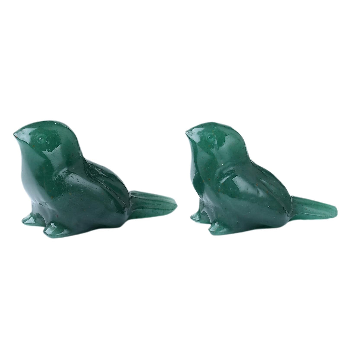WUYOUSHI 2pcs Crystal Bird Figurines - Green Aventurine Sculptures Decorative Birds Crystal Animal Statues Home Decor Unique Bird Gifts