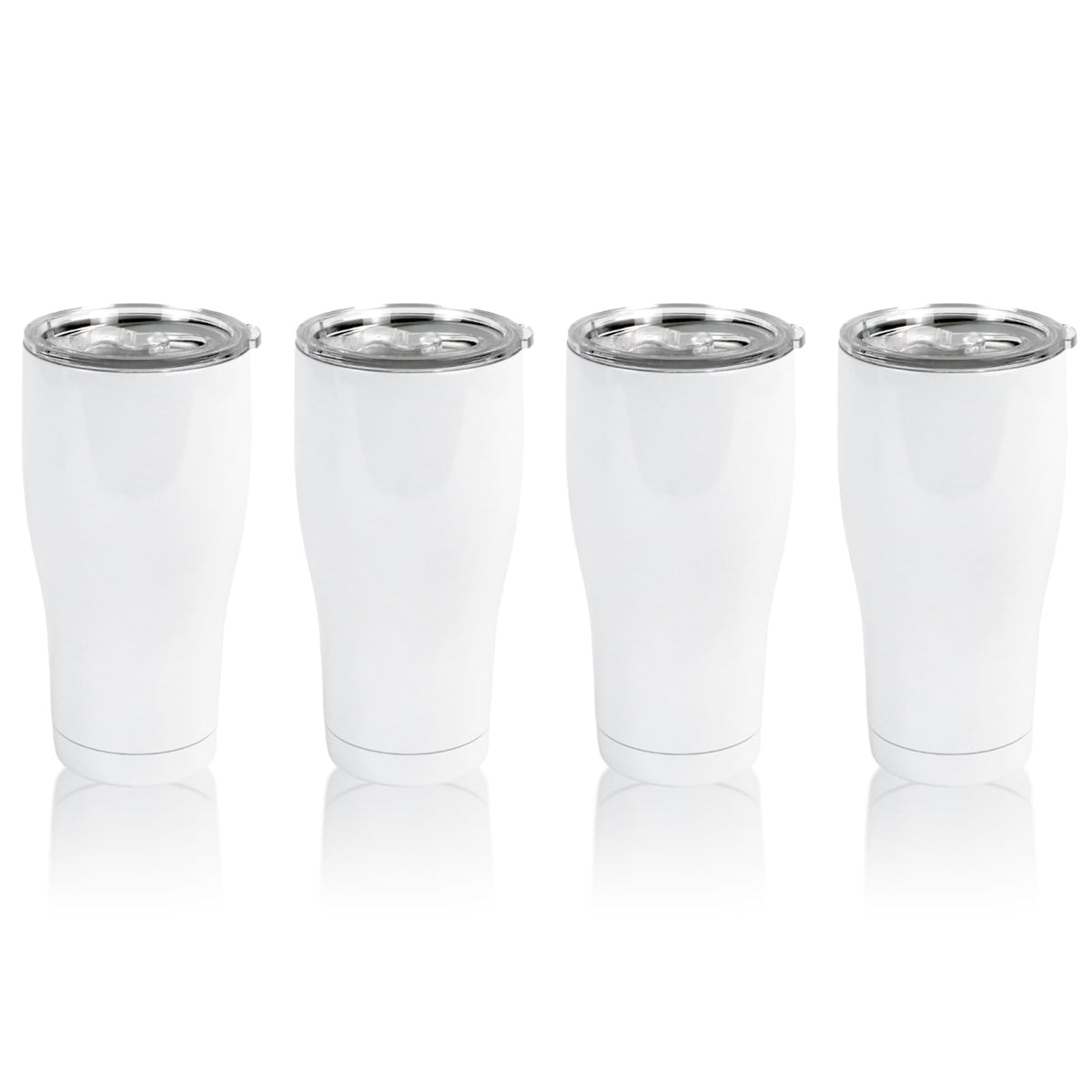 MAIKESUB 4 Pack Sublimation Blank Tumbler White 30 OZ Stainless Steel Waist Cup With Lid Vacuum Insulated Tumbler Double Wall Coffee Mugs