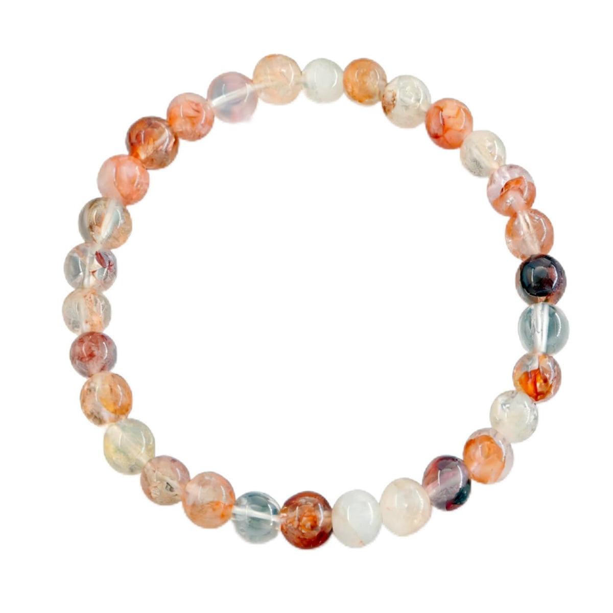 Natural Red Bloodstone Crystal Beaded Bracelet, Unisex Fire Quartz Healing Stretch Bracelet Red Agate Crystal Bracelet, Blessing and Healing, Sacor Good Luck