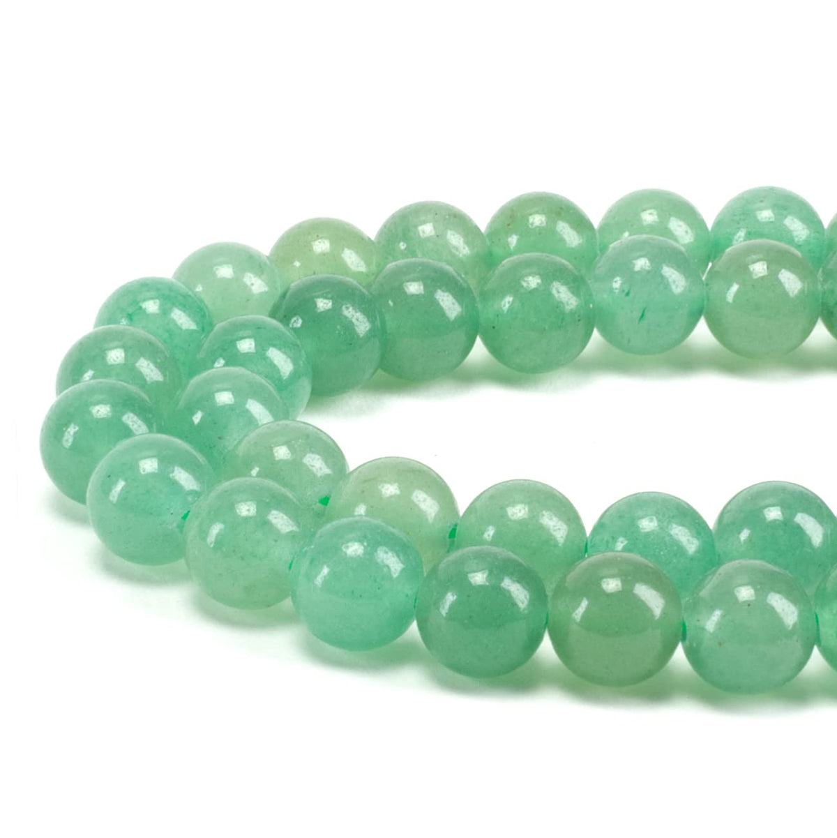 Cherry Tree Collection | 100PCS 8mm Green Aventurine Gemstone Round Beads for Jewelry Making | Includes Storage Box, Elastic String, and Needles