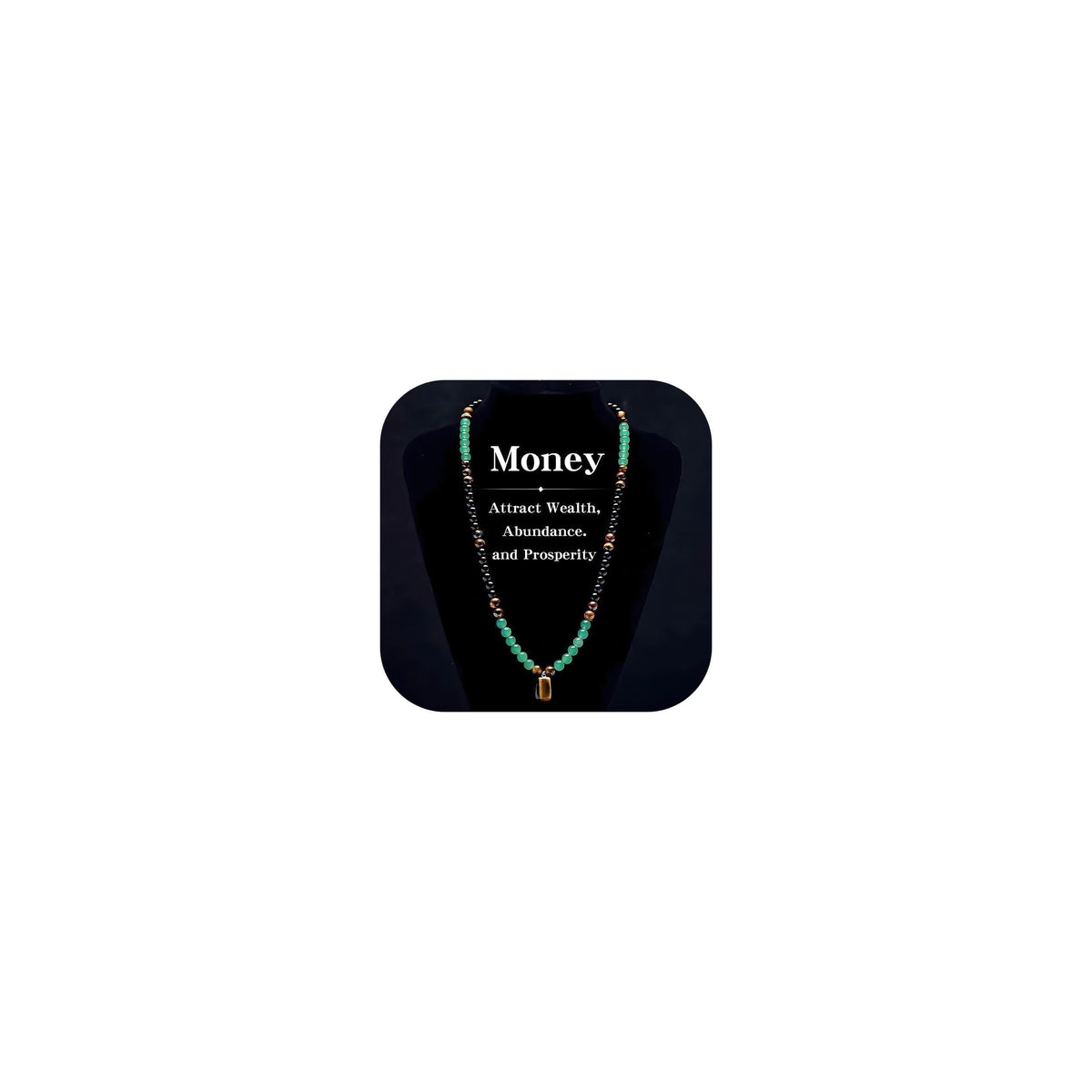 Money Bracelet and Necklace Long Jade Beaded Necklace for Men Protection Necklace for Women Money Attraction Necklaces Amulet Feng Shui Wealth Spiritual Crystal Jewelry Hematite Obsidian Tiger Eye Jewelry Gifts