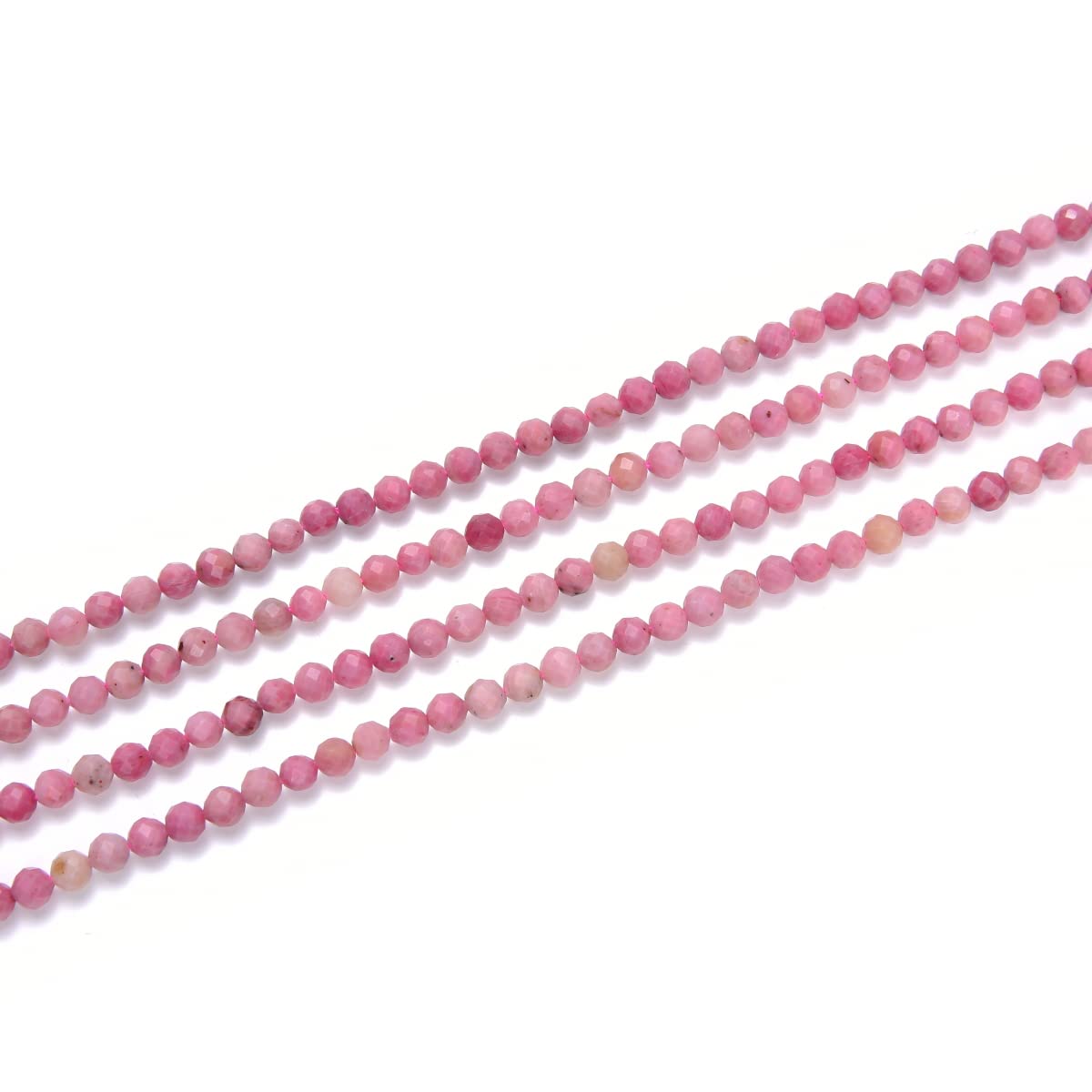 Adabele 30 Inch Natural Red Rhodochrosite Healing Gemstone 4mm (0.16 Inch) Tiny Small Faceted Round Loose Beads Stone Spacer (150-170pcs) for Craft Jewelry Making GK4-13
