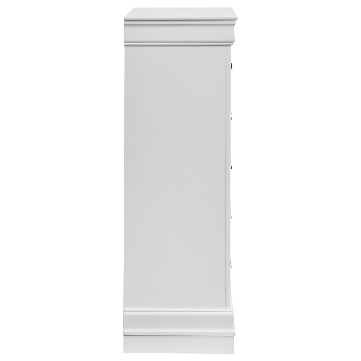 Coaster Home Furnishings - Louis Philippe - Wood - 5-Drawer Chest with Bail Handles, Molded Trim and Bracket Feet - Traditional - Bedroom - White - 202445