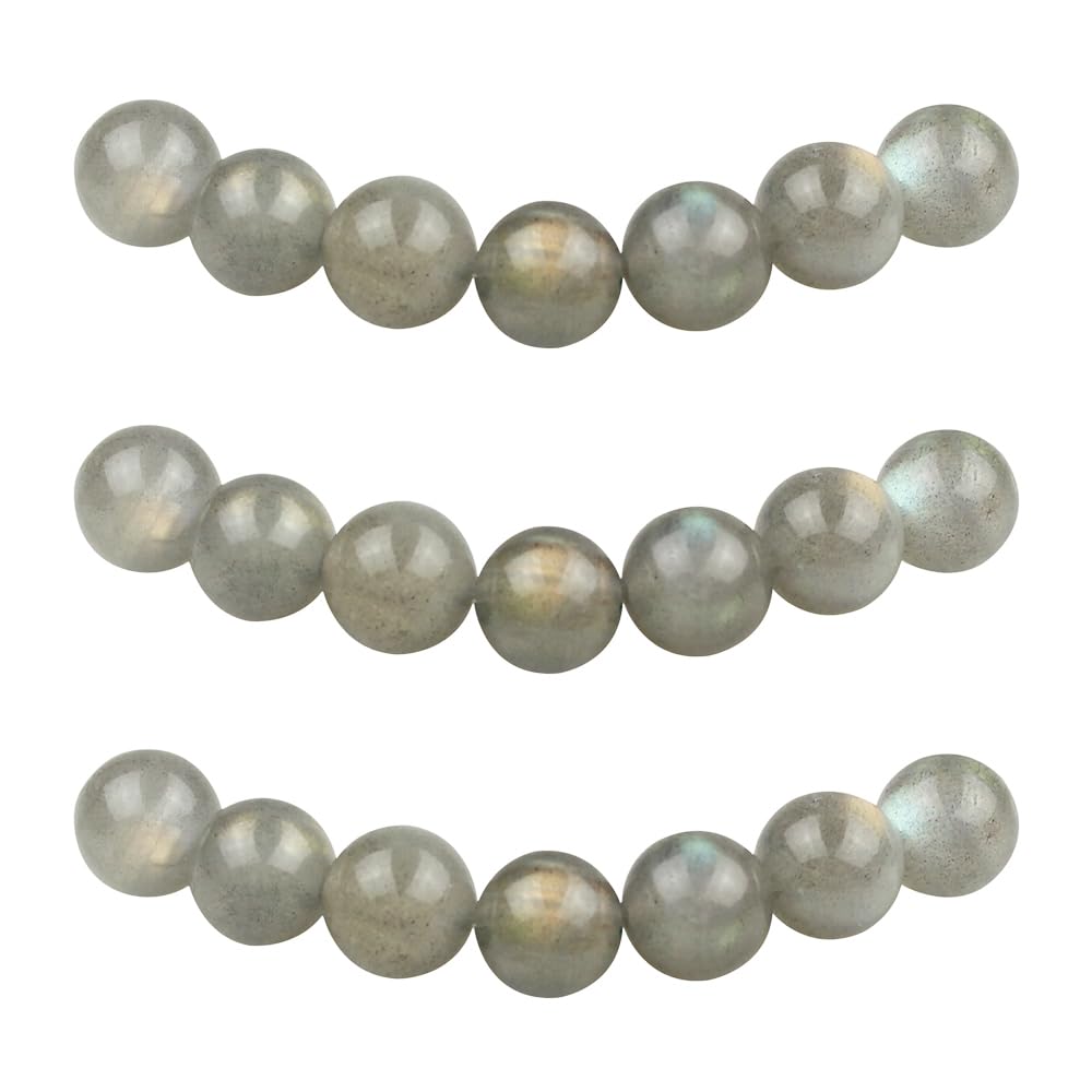 MJDCB Natural Round Stone Beads 4mm Labradorite Loose Gemstone Beads for Jewelry Making Bracelet Necklace 85pcs