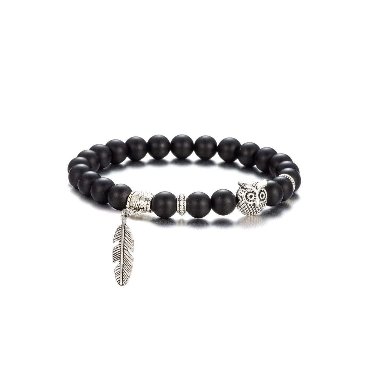 Softones Owl Bracelet, 8mm Natural Stone, Handmade Unisex Bracelet, Spiritual Energy Bracelet for Women and Men for Various Occasions