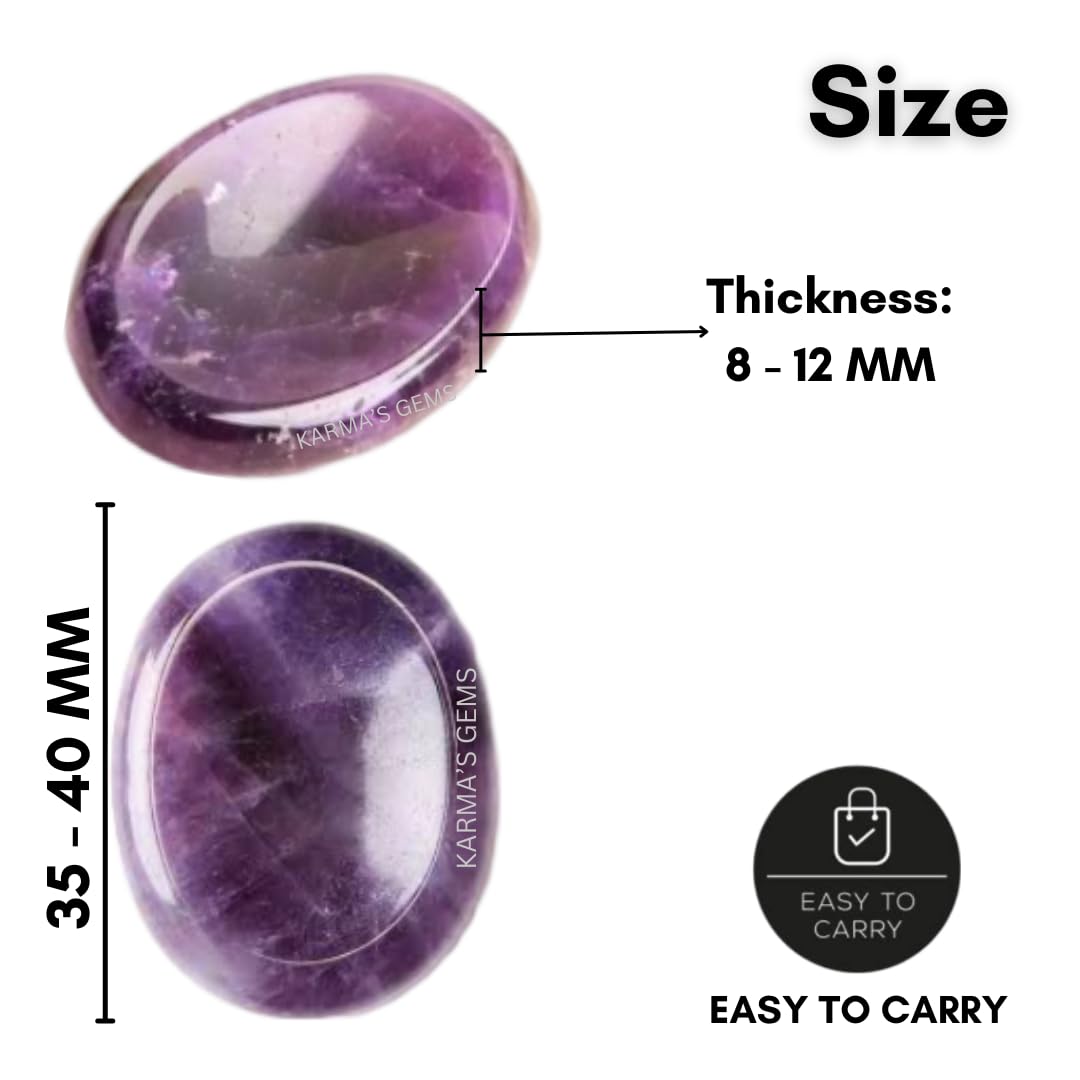 Amethyst - Rubbing Natural Thumb Worry Stone - Hold in Your Hand for Relaxation or Anxiety Relief - Enhance Meditation, Aid in Healing the Mind, Body and Spirit