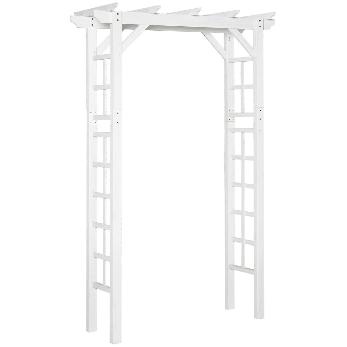 85" Wooden Garden Arbor for Wedding & Ceremony, Outdoor Garden Arch Trellis for Climbing Vines – White