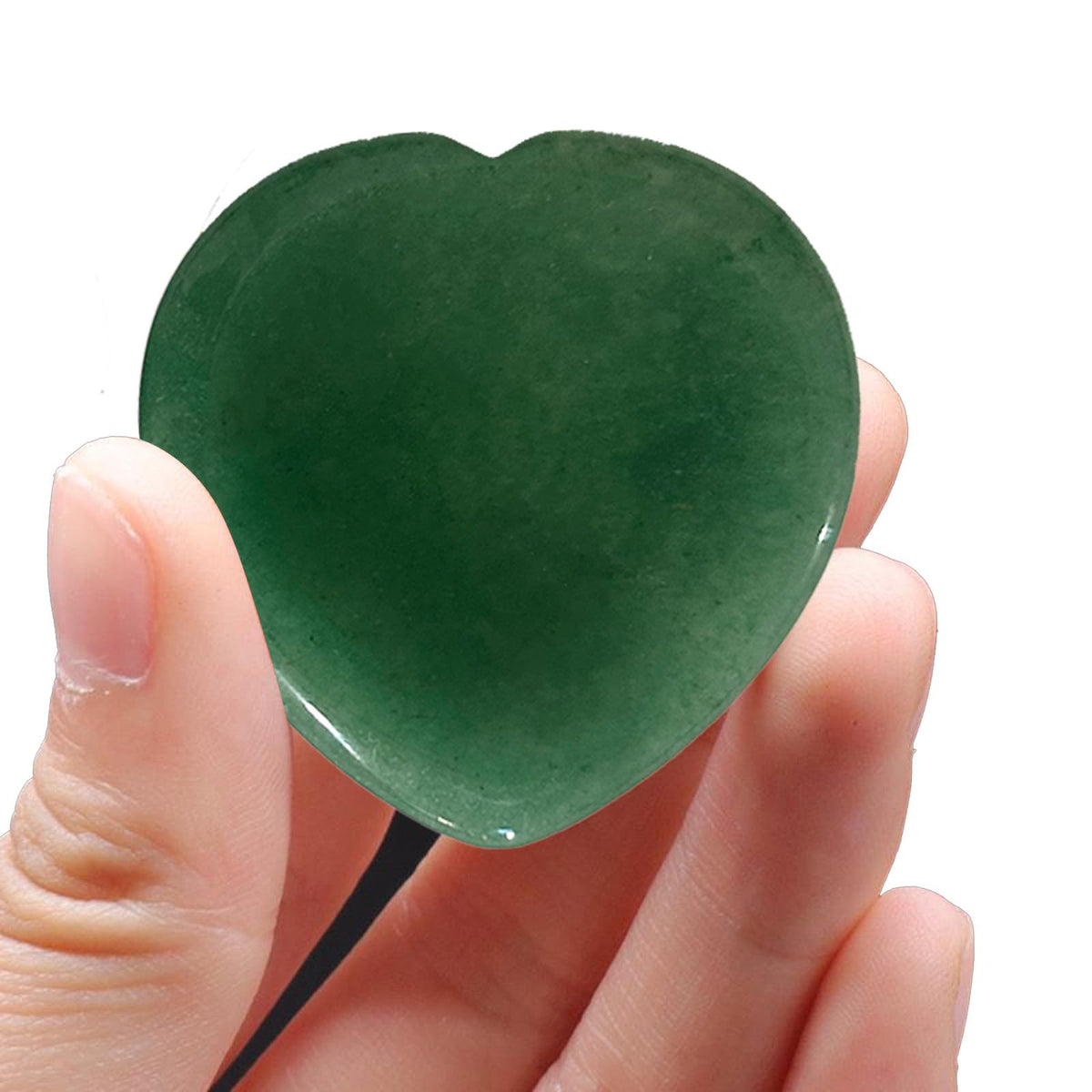 2 Pcs Thumb Worry Stone for Anxiety,Green Aventurine Crystals Healing Stones,Heart Shape Chakra Worry Stone,Anxiety Stress Relief Meditation Crystal