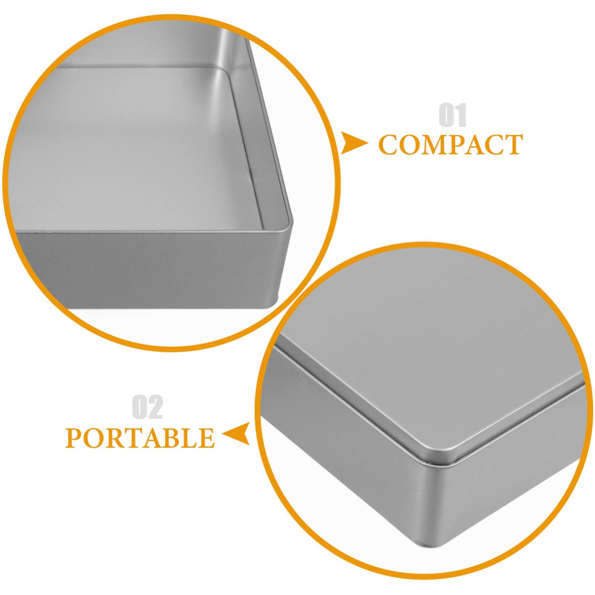 ABOOFAN Square Tinplate Storage Box 7.87X7.87X2.16In Decorative Reusable Candy Cookie Tin for Party Favors Festival Organizing