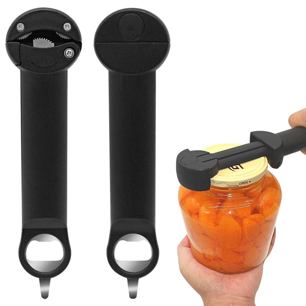 RAIN SPIRIT Multifunctional Retractable Bottle & Jar Opener - Adjustable Can Opener & Lid Gripper for Seniors, Weak Hands, and Arthritis,Jar Opener Bottle Opener and Lid Opener，Wine Opener Gadgets ﻿